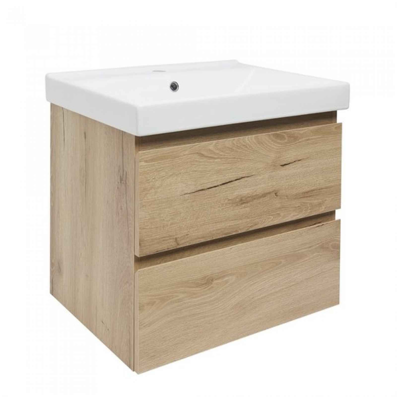 Koupelnová skříňka 2 zásuvková s umyvadlem SAT B-Way 59x50x45 cm dub mat BWAY260OAKUU1