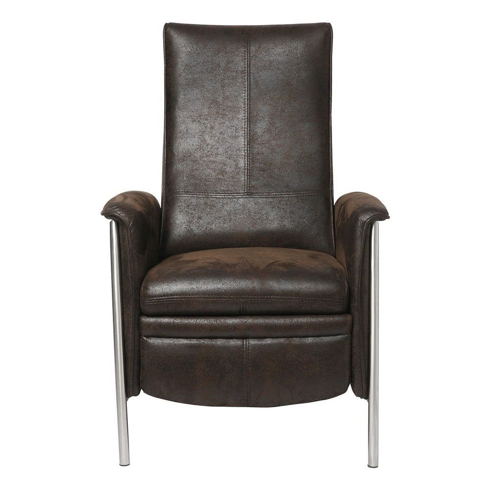 Hnědé křeslo s vyklápěcí podnožkou Kare Design Relax