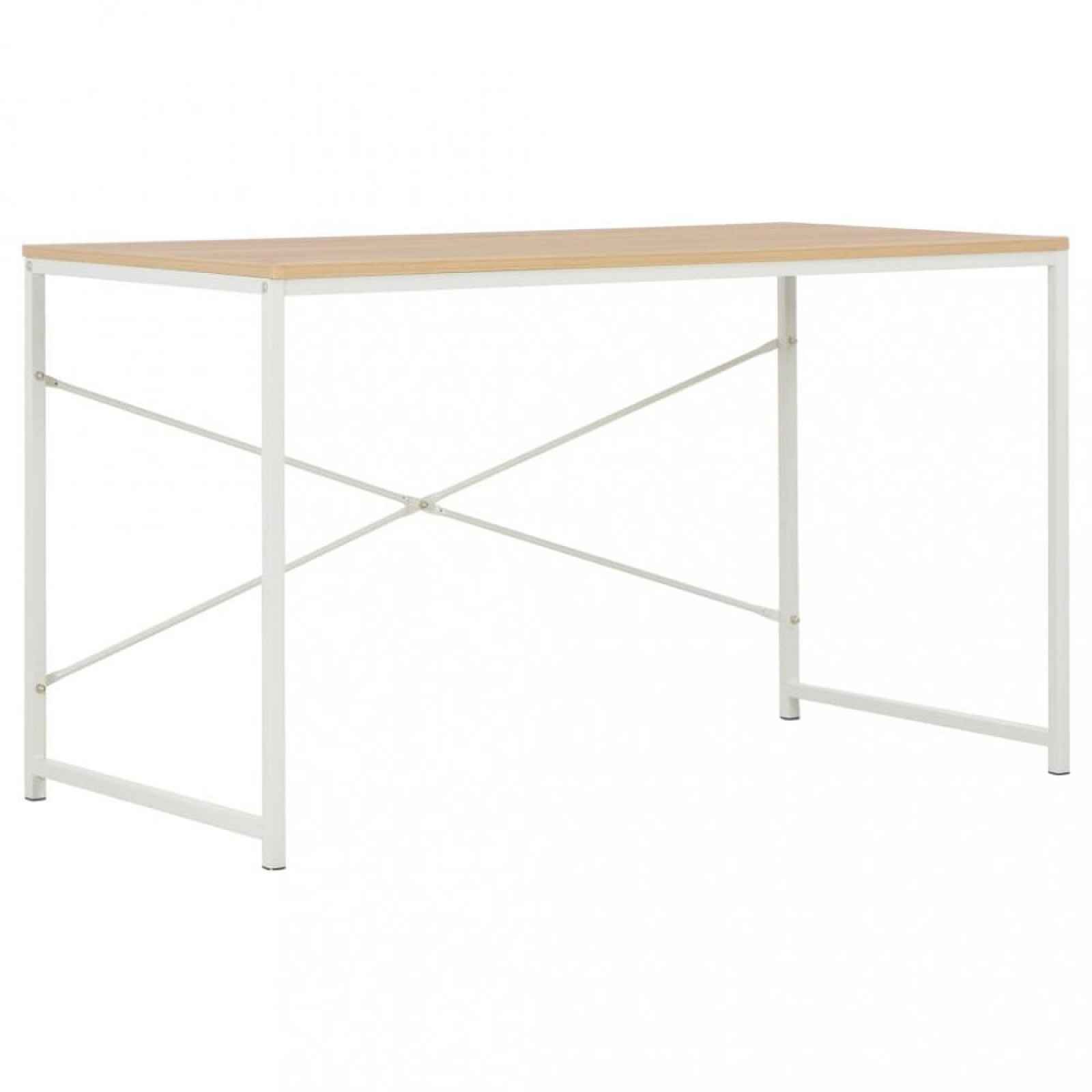 Psací stůl 120x60 cm dřevotříska / ocel Bílá / dub