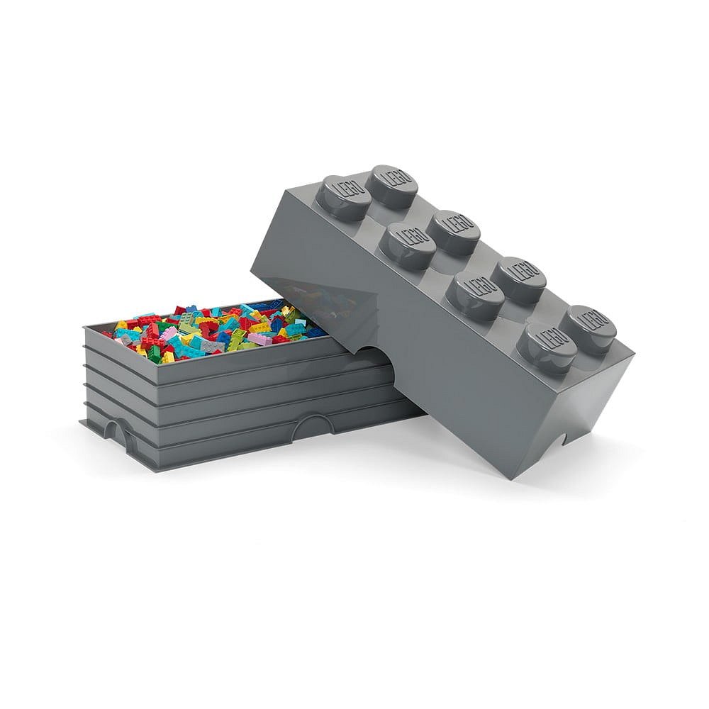 Dětský tmavě šedý úložný box LEGO® Rectangle