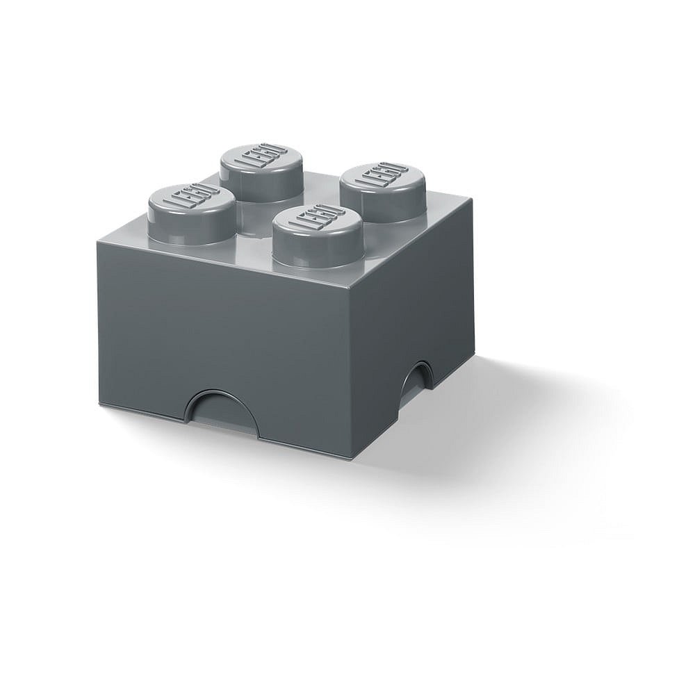 Dětský tmavě šedý úložný box LEGO® Square