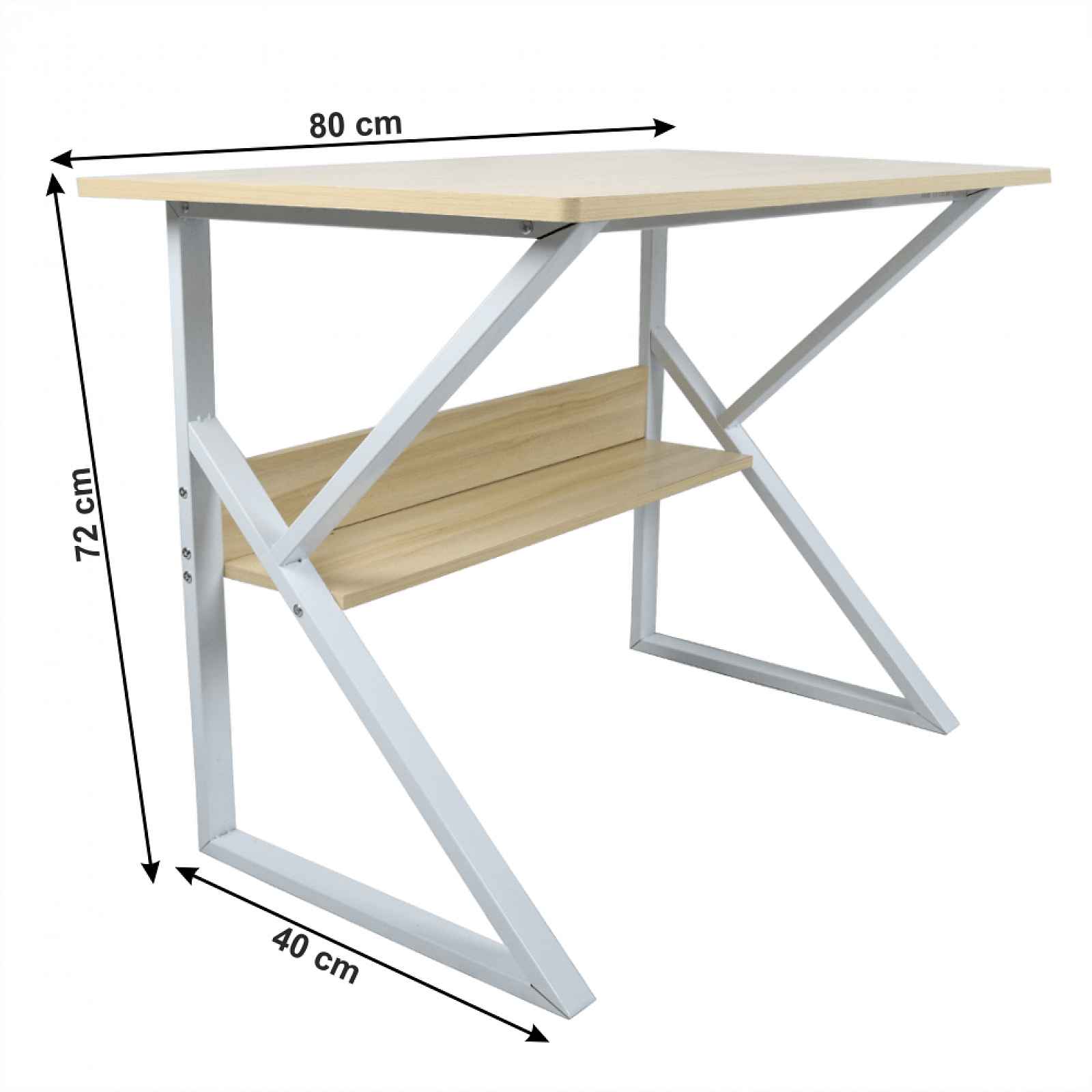 Pracovní stůl s policí TARCAL dub / bílá Tempo Kondela 80x40 cm