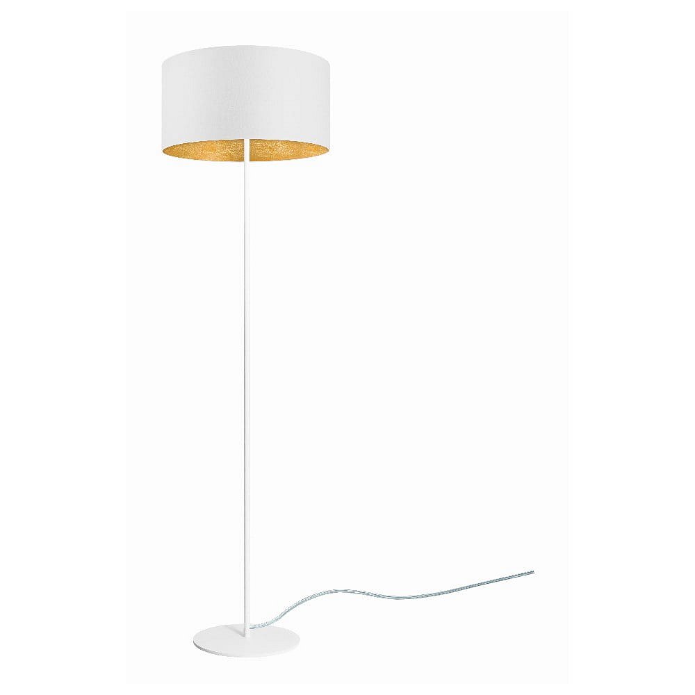 Bílá stojací lampa s detailem ve zlaté barvě Sotto Luce Mika, ⌀ 40 cm