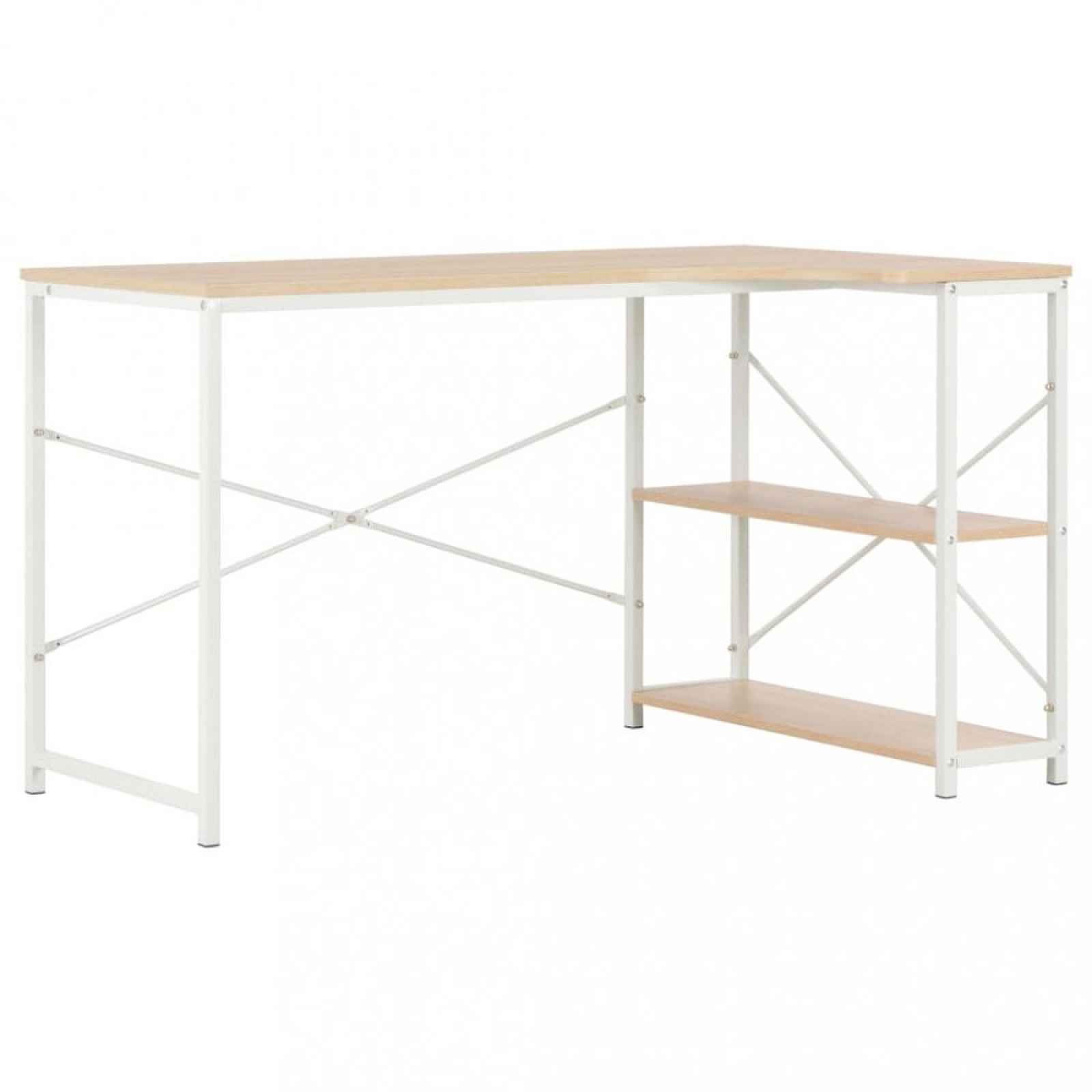 Rohový psací stůl 120x72 cm Bílá / dub