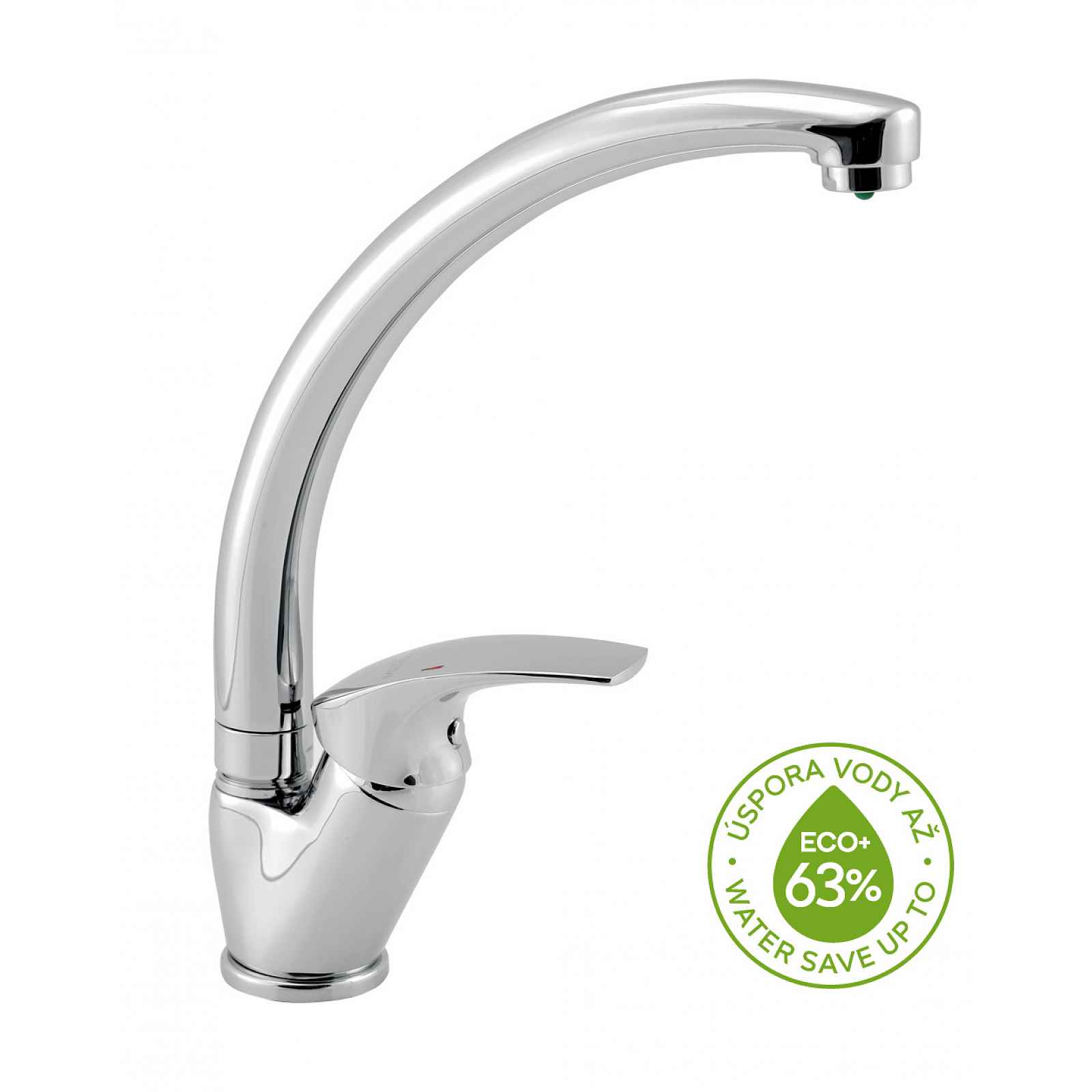 Dřezová baterie Novaservis Metalia ECO+ s otočným ramínkem chrom 57014,0E