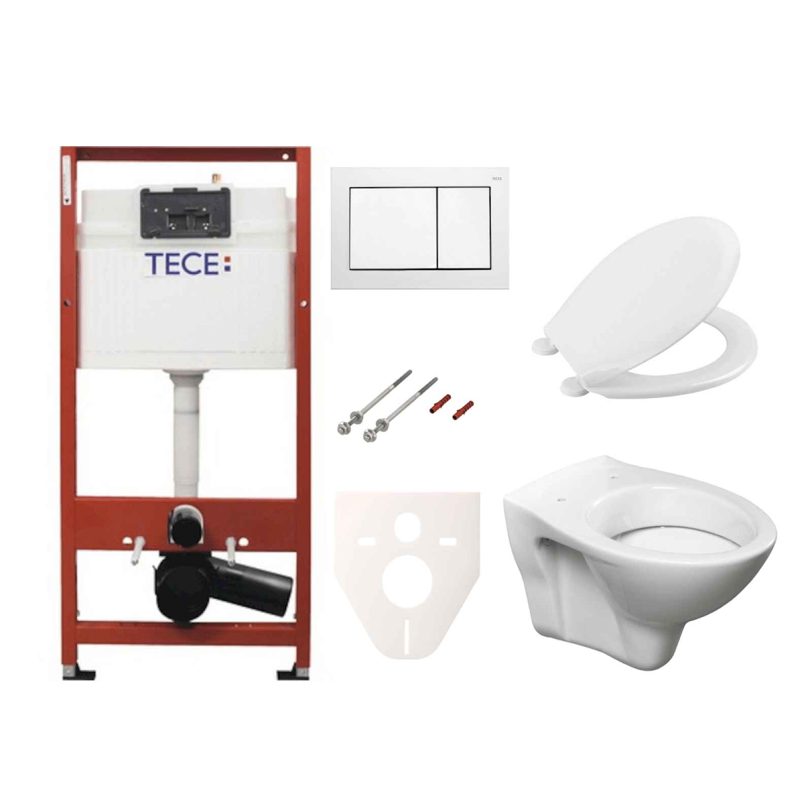 Závěsný set WC S-line + modul TECE s tlačítkem TECEbase (bílá) SIKOTSR0