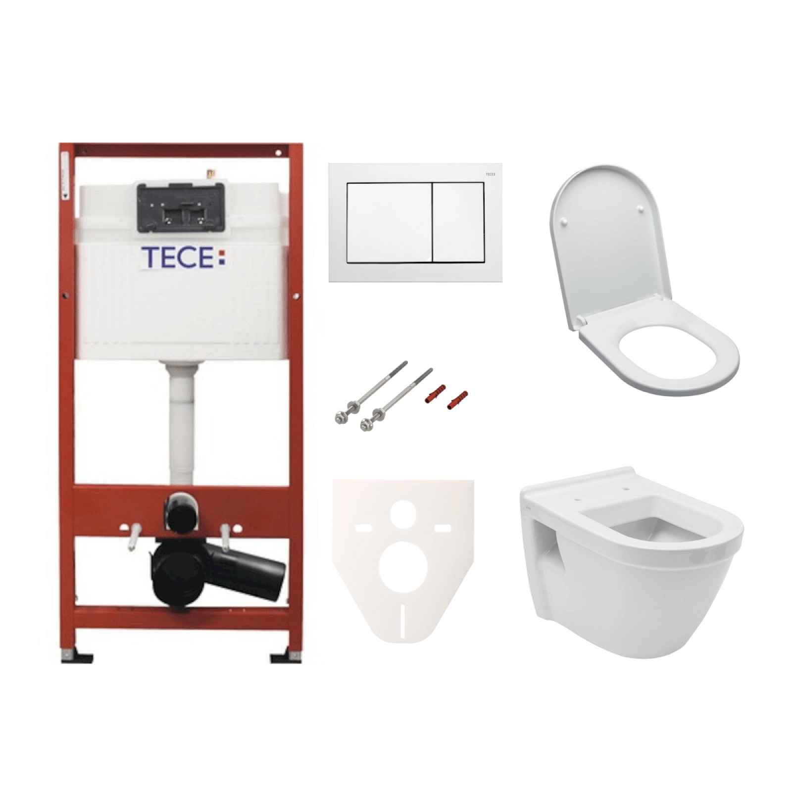 Závěsný set WC Vitra S50 + modul TECE s tlačítkem TECEbase (bílá) SIKOTSV0