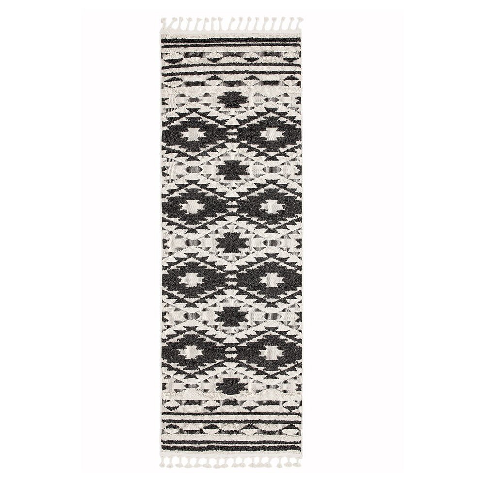 Černo-bílý koberec Asiatic Carpets Taza, 80 x 240 cm