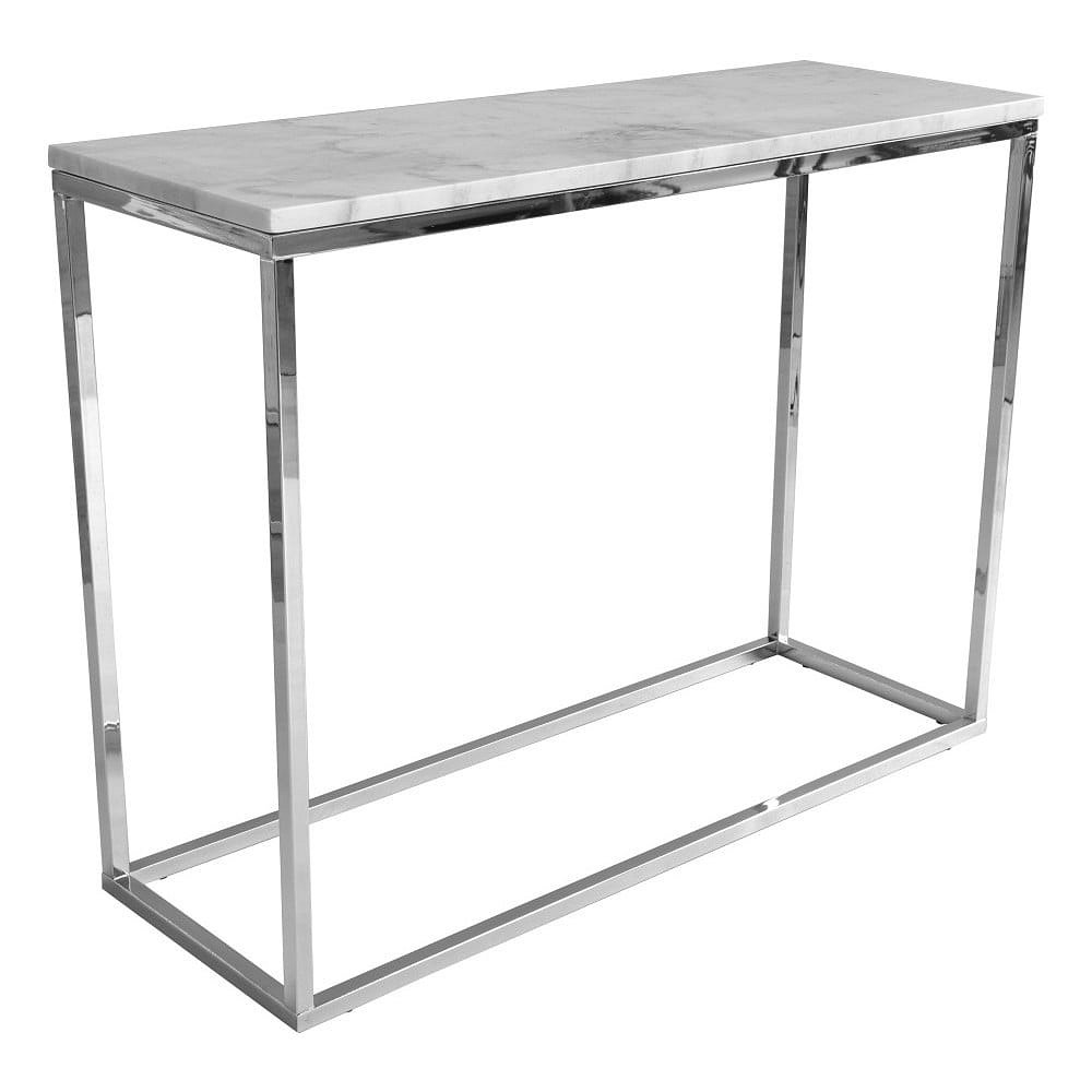 Mramorový konzolový stolek s chromovaným podnožím RGE Accent, šířka 100 cm