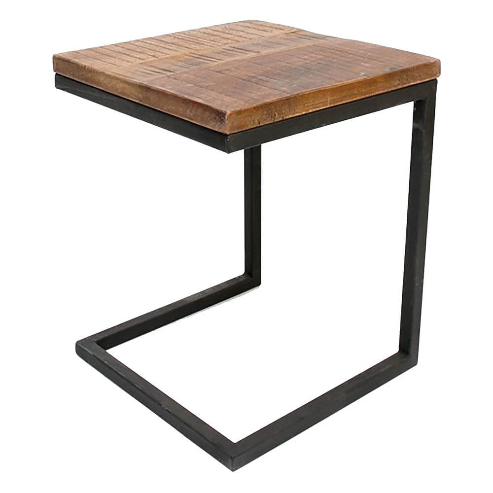 Černý příruční stolek s deskou z mangového dřeva LABEL51 Box