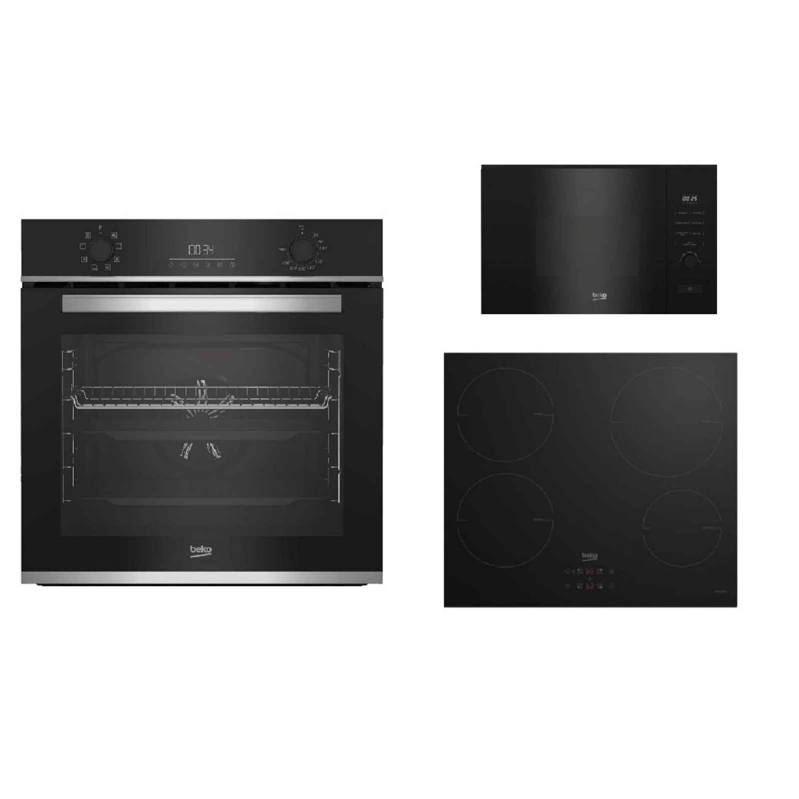 Set spotřebičů Beko BBIM13300X + HII64400MT + BMGB20212B