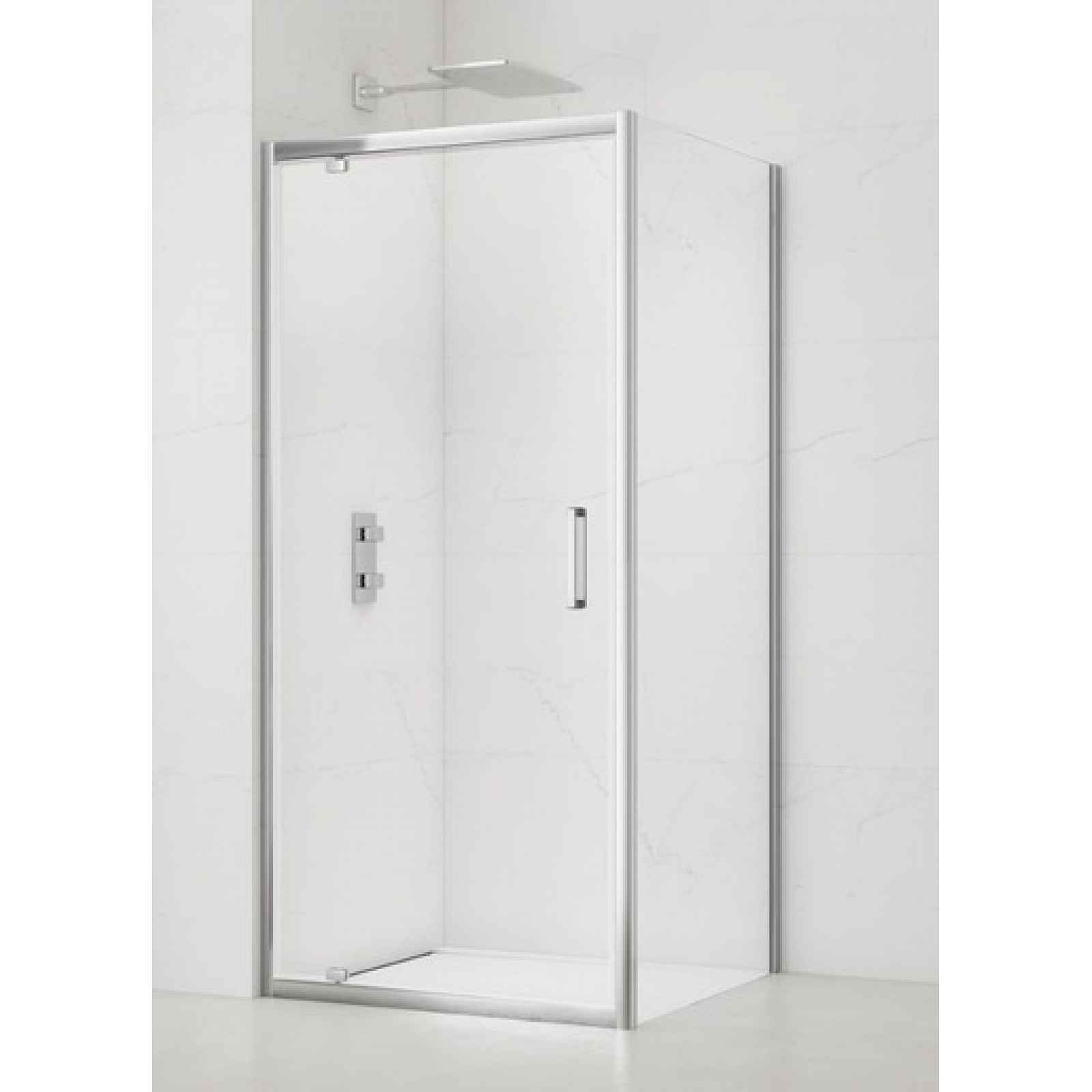 Sprchové dveře čtverec 80x80x195 cm Siko TEX chrom lesklý SIKOTEXP80STENA80