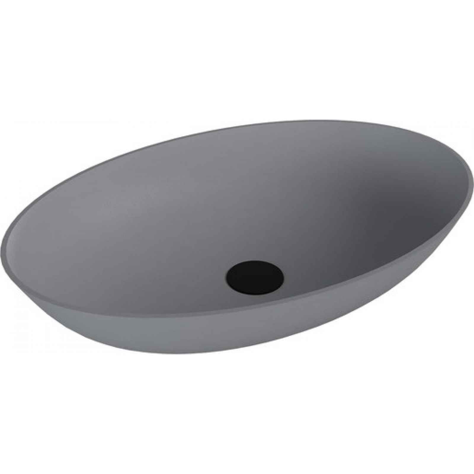 Umyvadlo na desku Polysan Banera 60x40 cm šedá matná bez přepadu 14397.31
