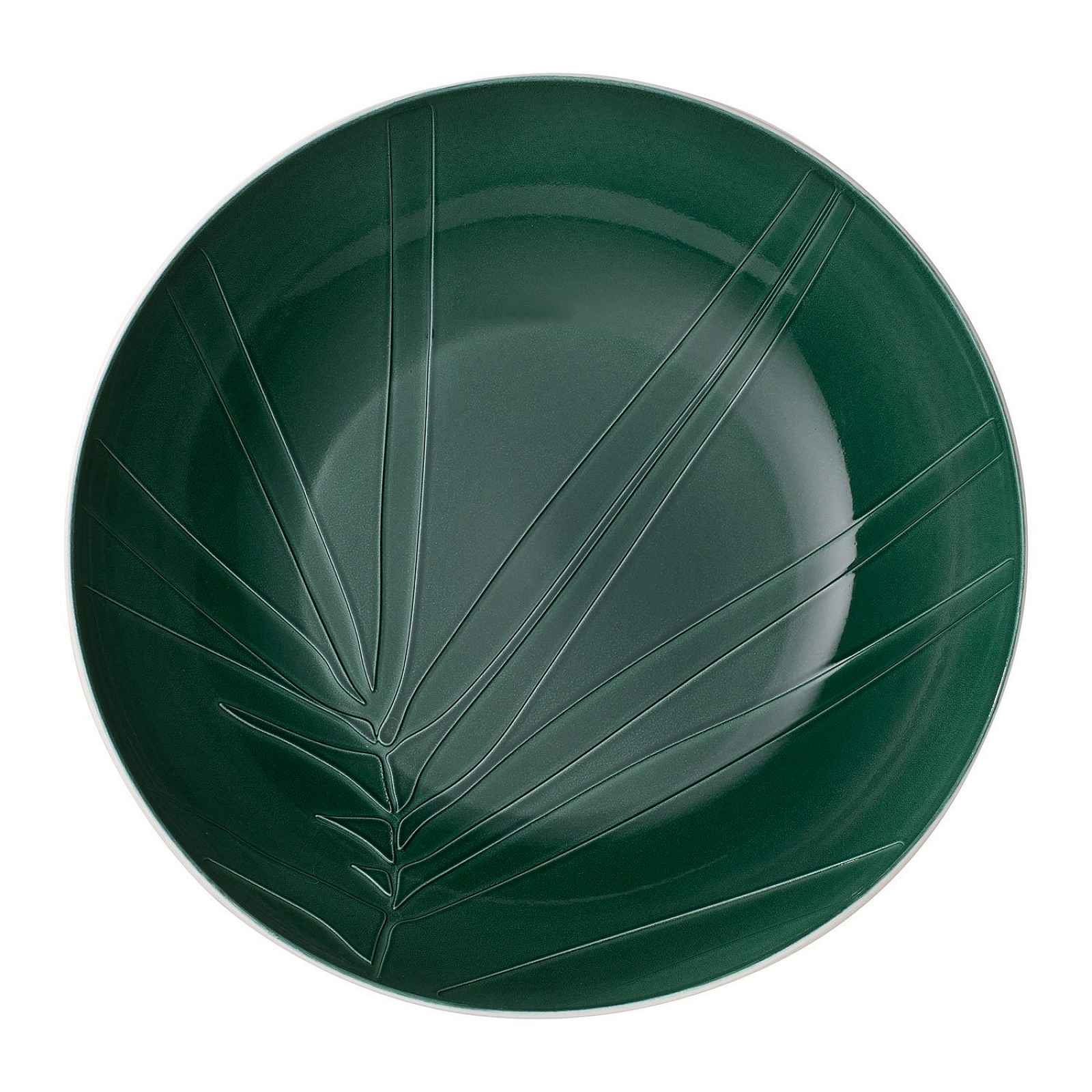 Bílo-zelená porcelánová servírovací miska Villeroy & Boch Leaf, ⌀ 26 cm