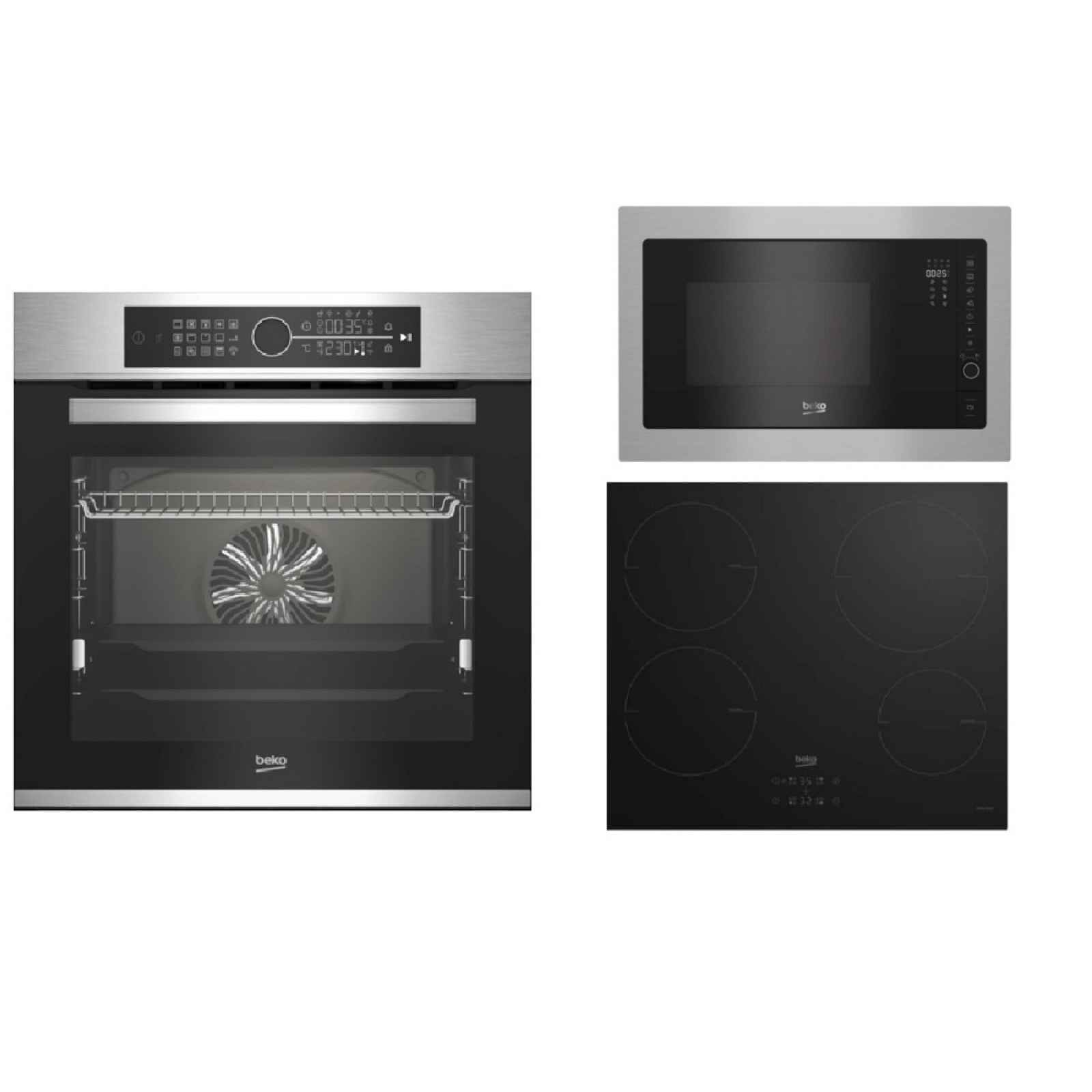 Set spotřebičů Beko BBIM12400XCS + HII64400MT + BMGB25332BG