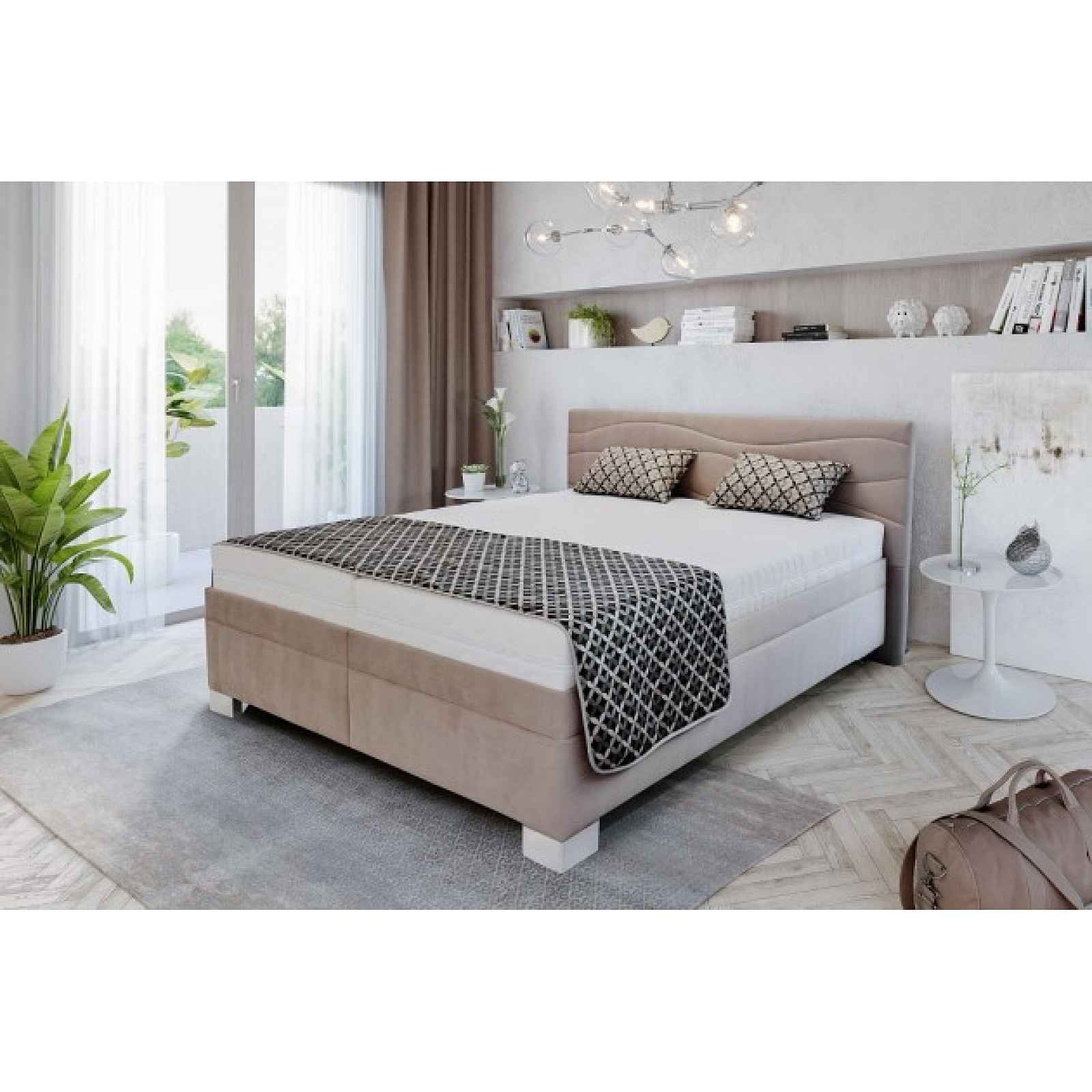 Čalouněná postel Windsor 200x200 vč. pol. roštu, bez matrace