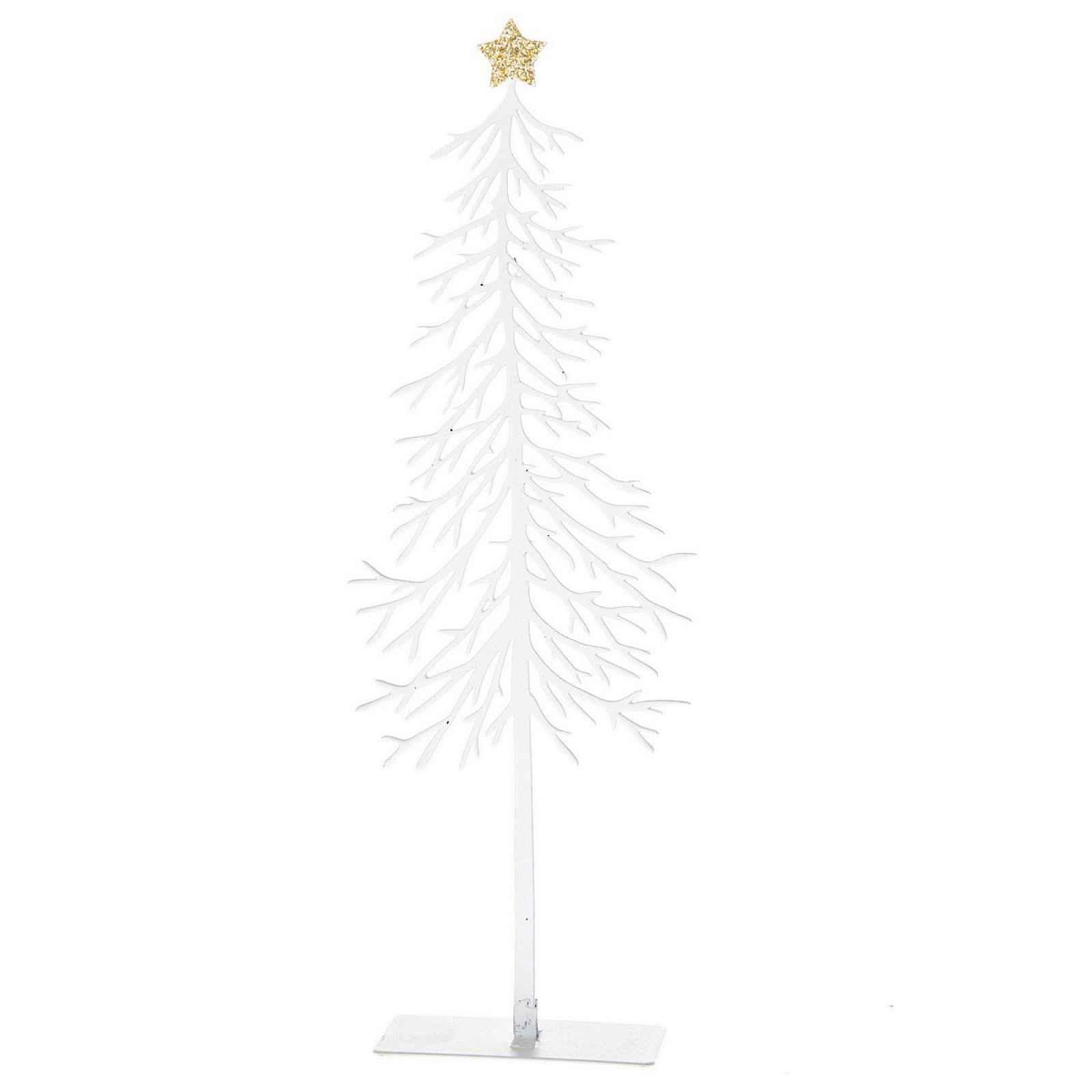 Vánoční kovová dekorace Tree with star, 8 x 25 x 3,5 cm