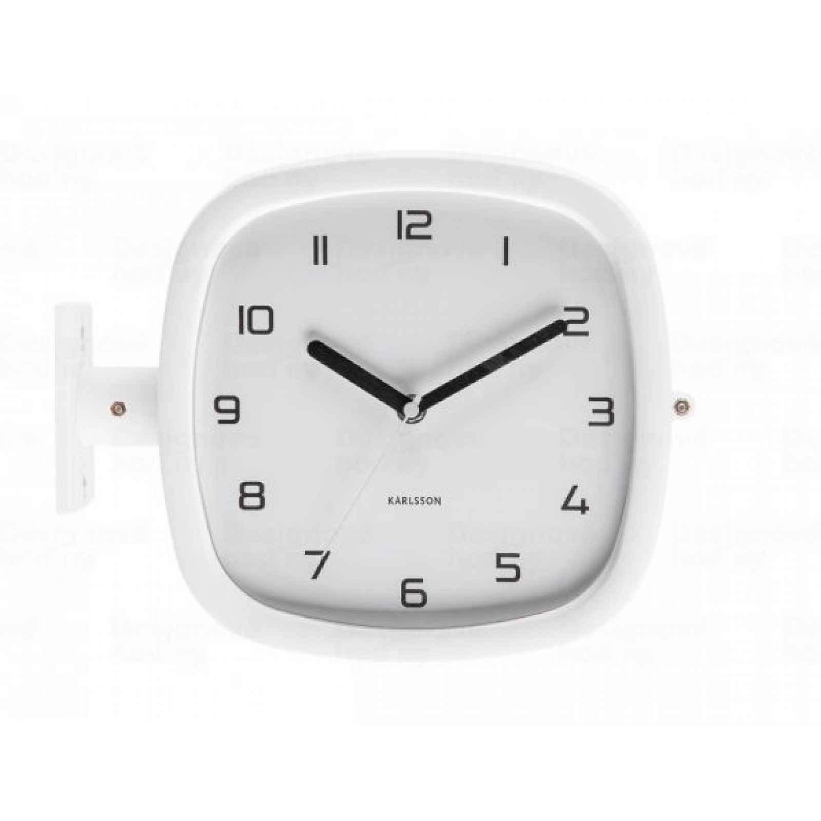 Bílé nástěnné hodiny Karlsson Slides, 29 x 24,5 cm