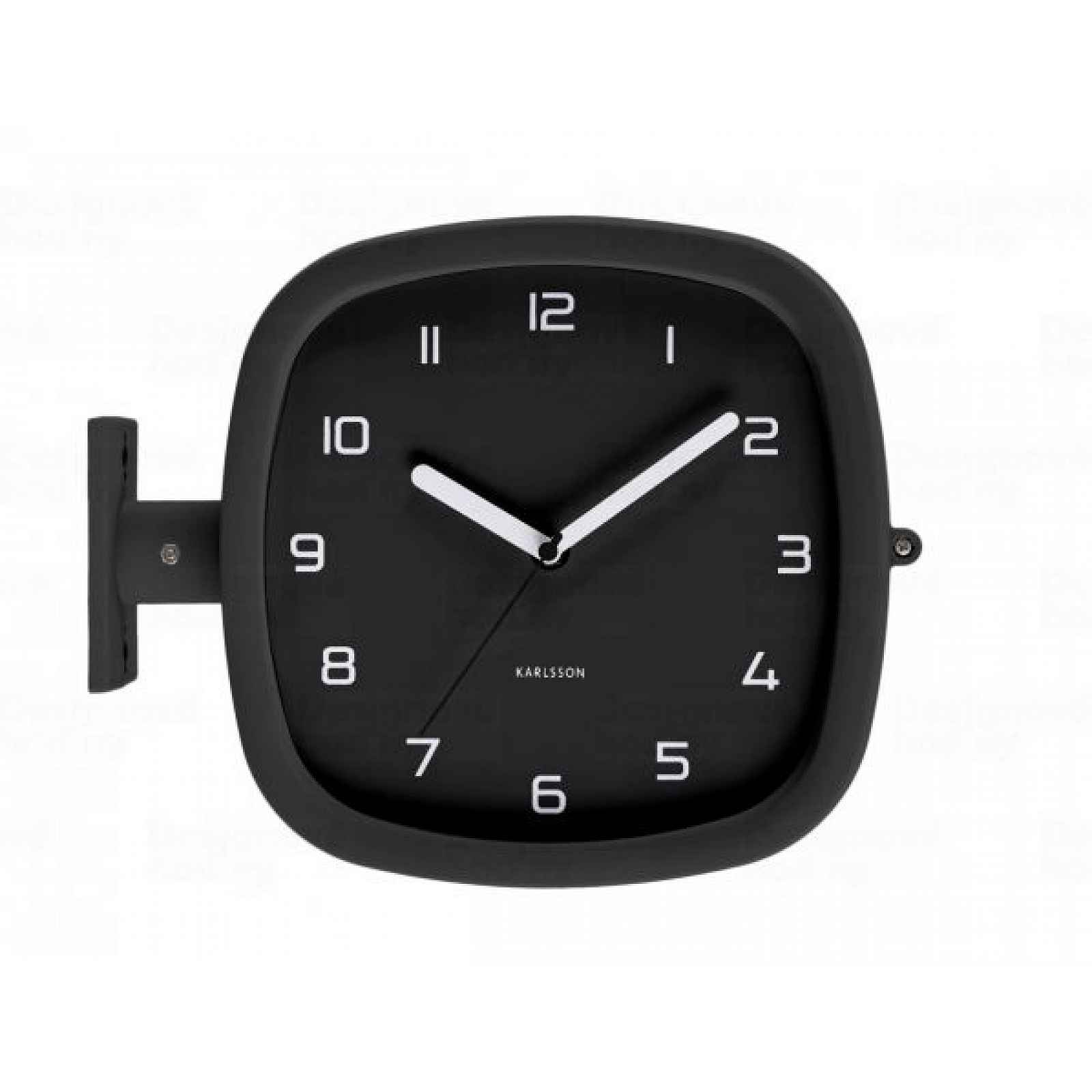 Černé nástěnné hodiny Karlsson Slides, 29 x 24,5 cm