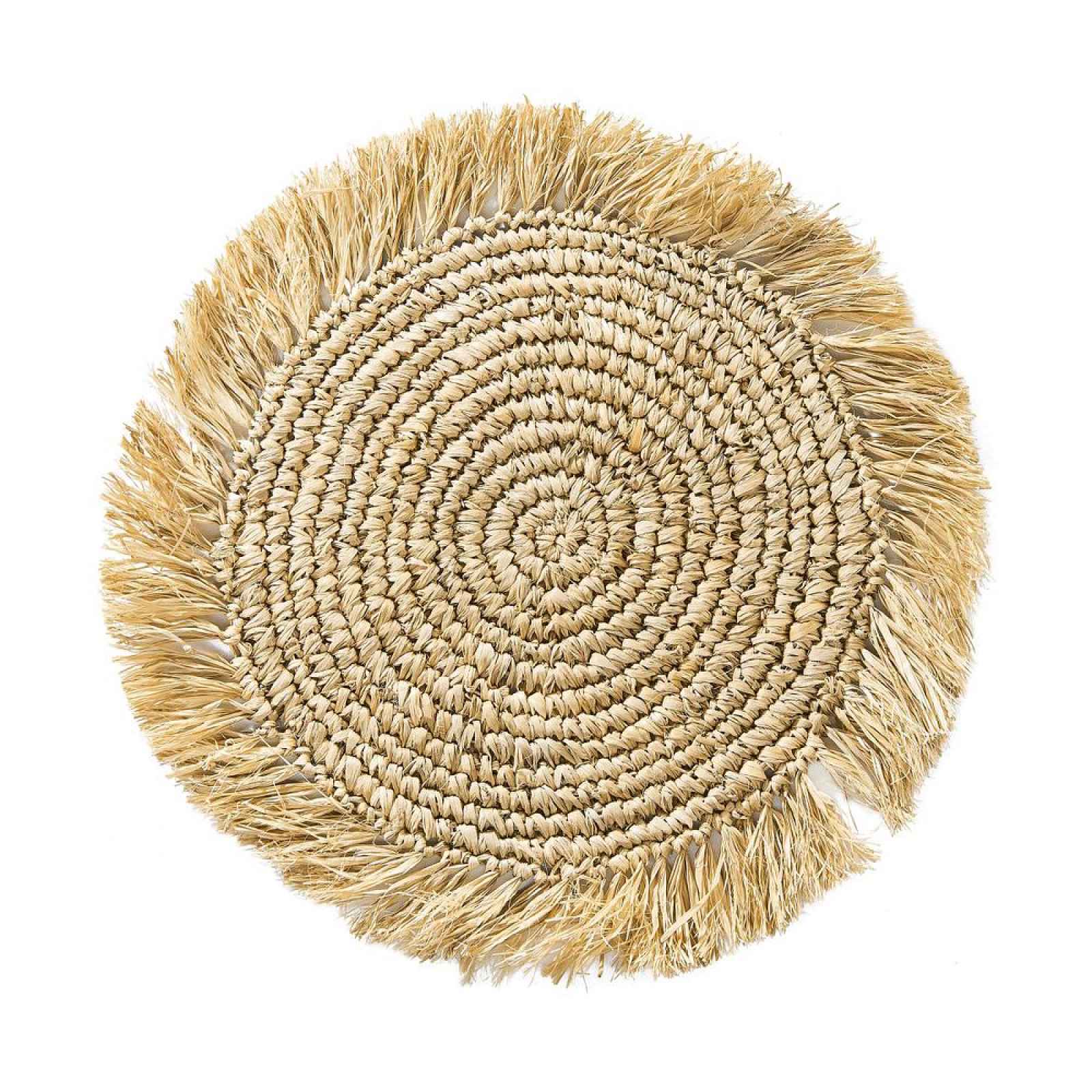 Butlers RAFFIA Prostírání se střapci 41 cm - přírodní