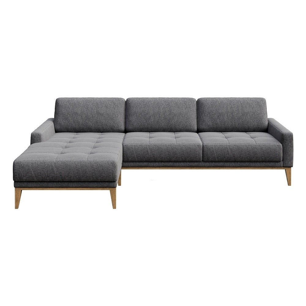 Středně šedá pohovka s lenoškou na levé straně MESONICA Musso Tufted