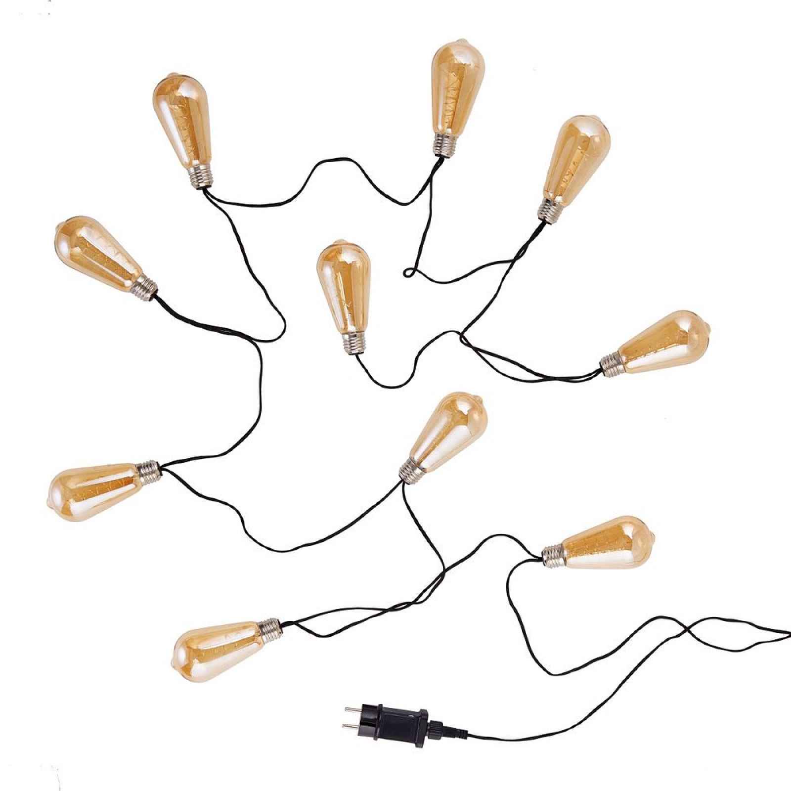 Butlers BULB LIGHT Světelný řetěz žárovky tónované 10 světel