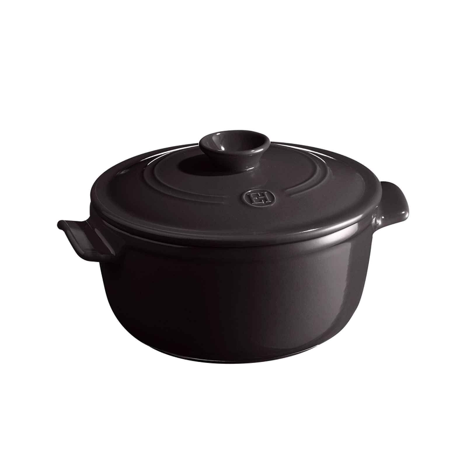 Emile Henry Hrnec kulatý s poklicí - 22 cm / 2,5 l, pepřová 794525