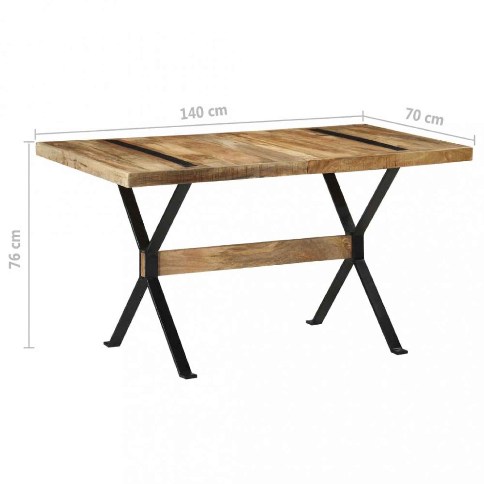Jídelní stůl dřevo / ocel mango 140x70x76 cm