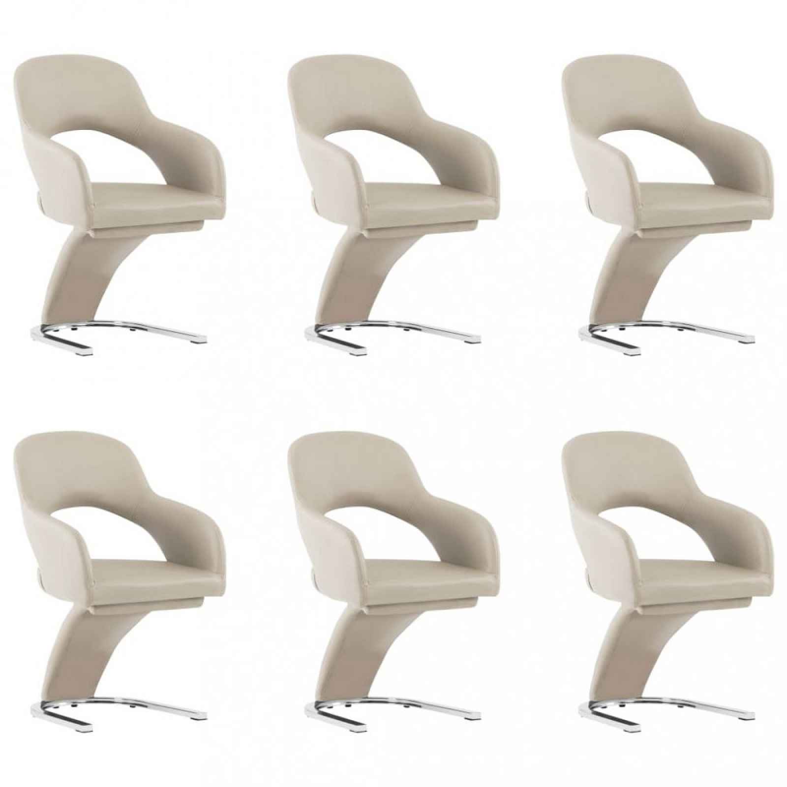 Jídelní židle 6 ks umělá kůže / chrom Cappuccino