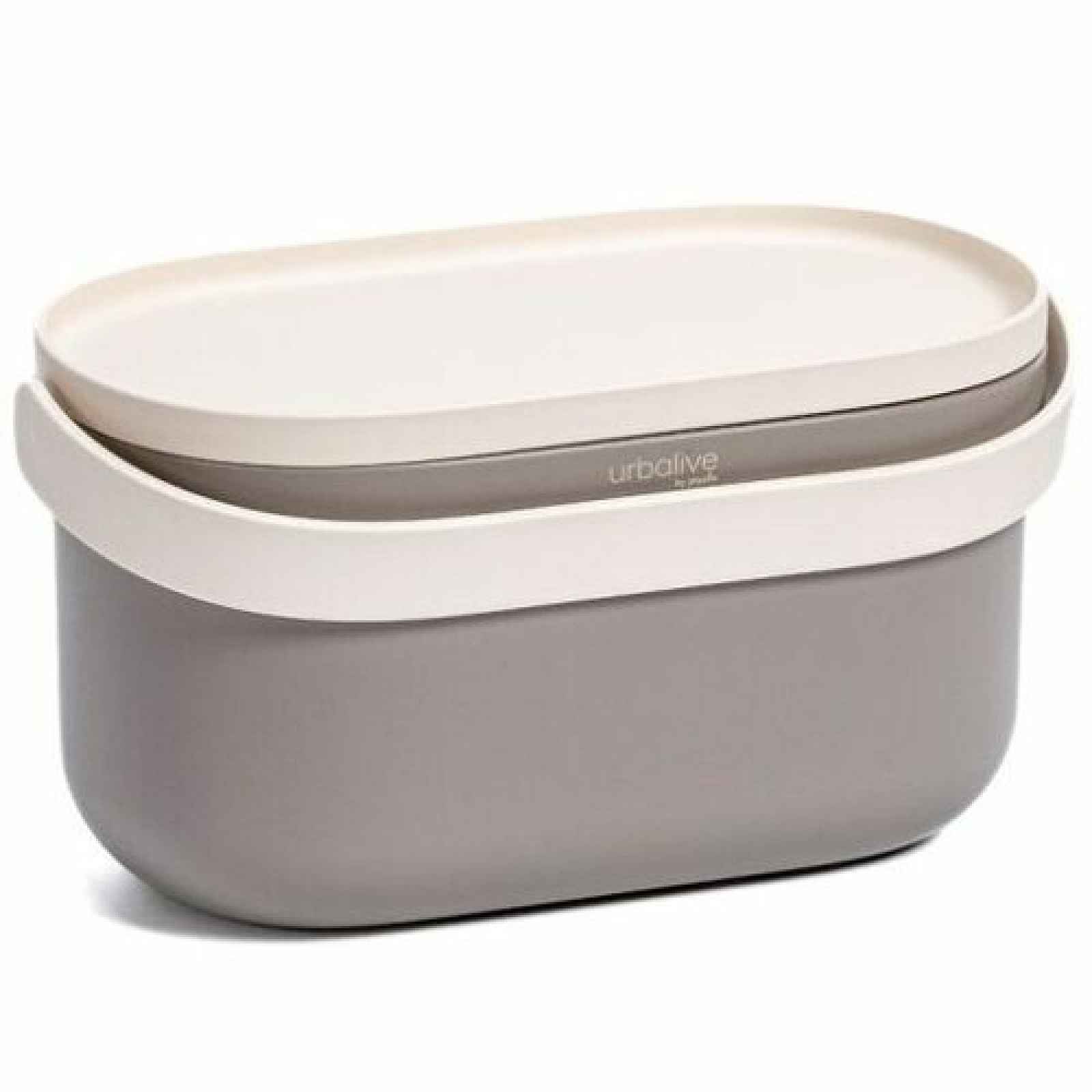 Plastia Nádoba na bioodpad s rámečkem a sáčky,  taupe, 3,1 l
