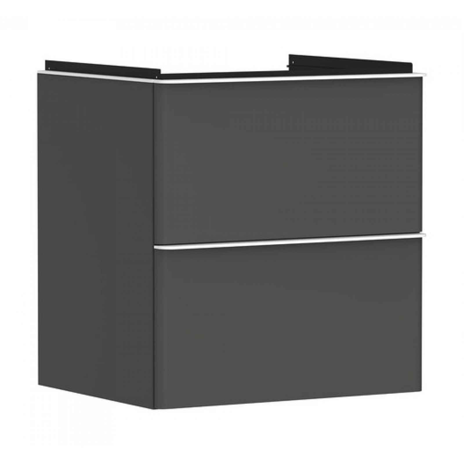 Skříňka pod umyvadlo bez umyvadla Hansgrohe Xelu Q 58x62,5x47,5 cm šedá matná 54024700