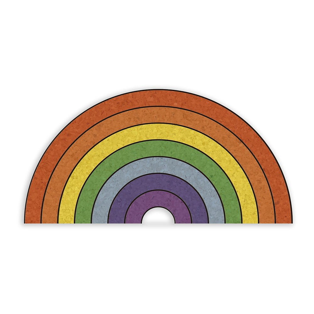Korková nástěnka ve tvaru duhy Really Nice Things Rainbow, 70 x 50 cm