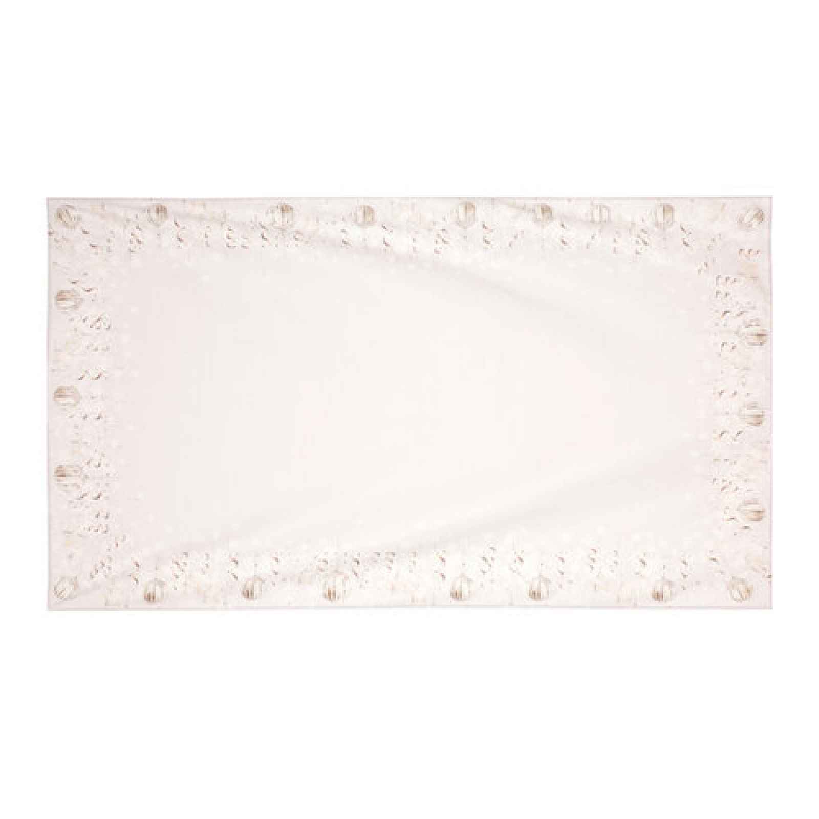 Ubrus s vánočním motivem - vánoční koule na šedivém podkladu, 130x220 cm,100 % polyester., 130 х 220 cm