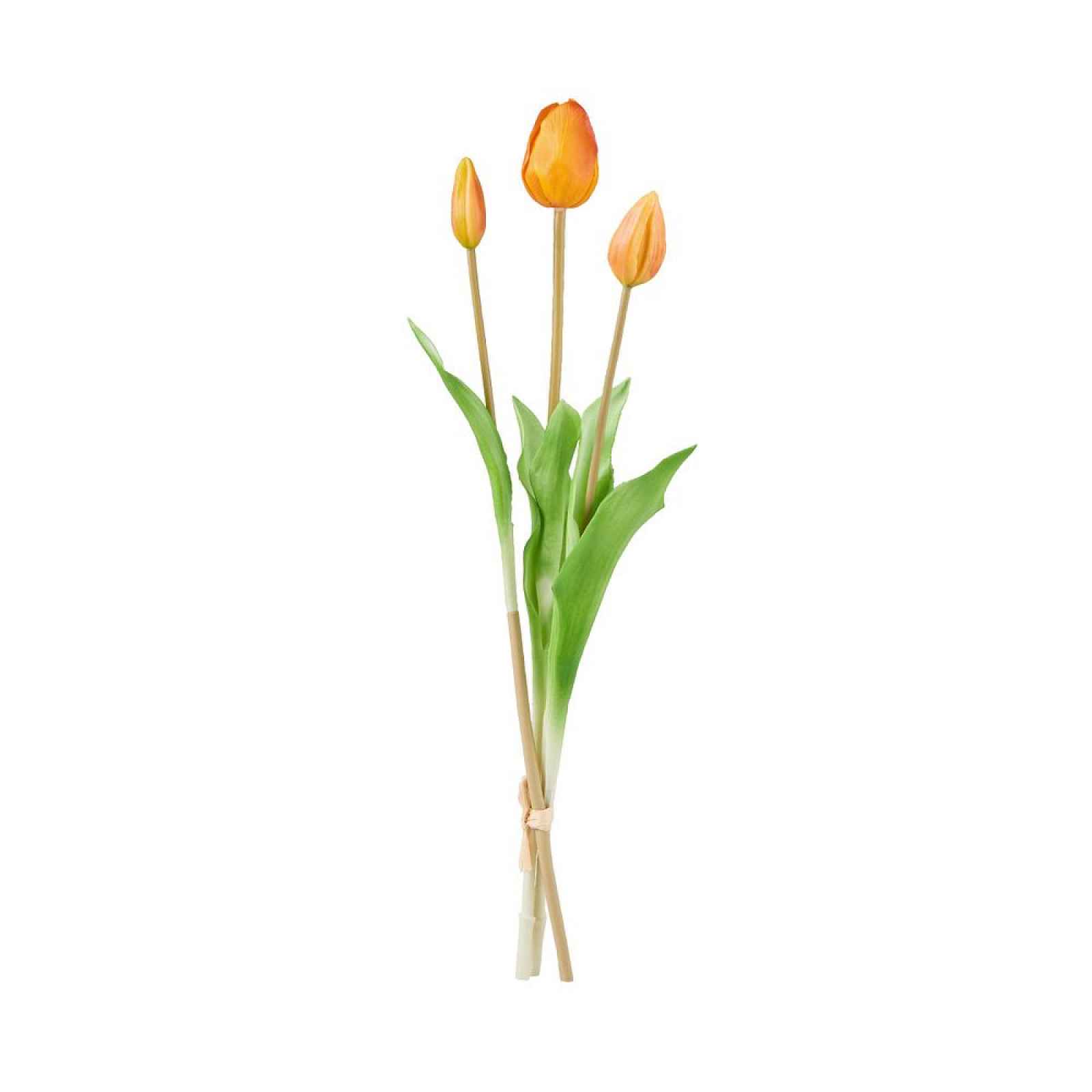 Butlers FLORISTA Tulipán "Real Touch" 47 cm set 3 ks - oranžová