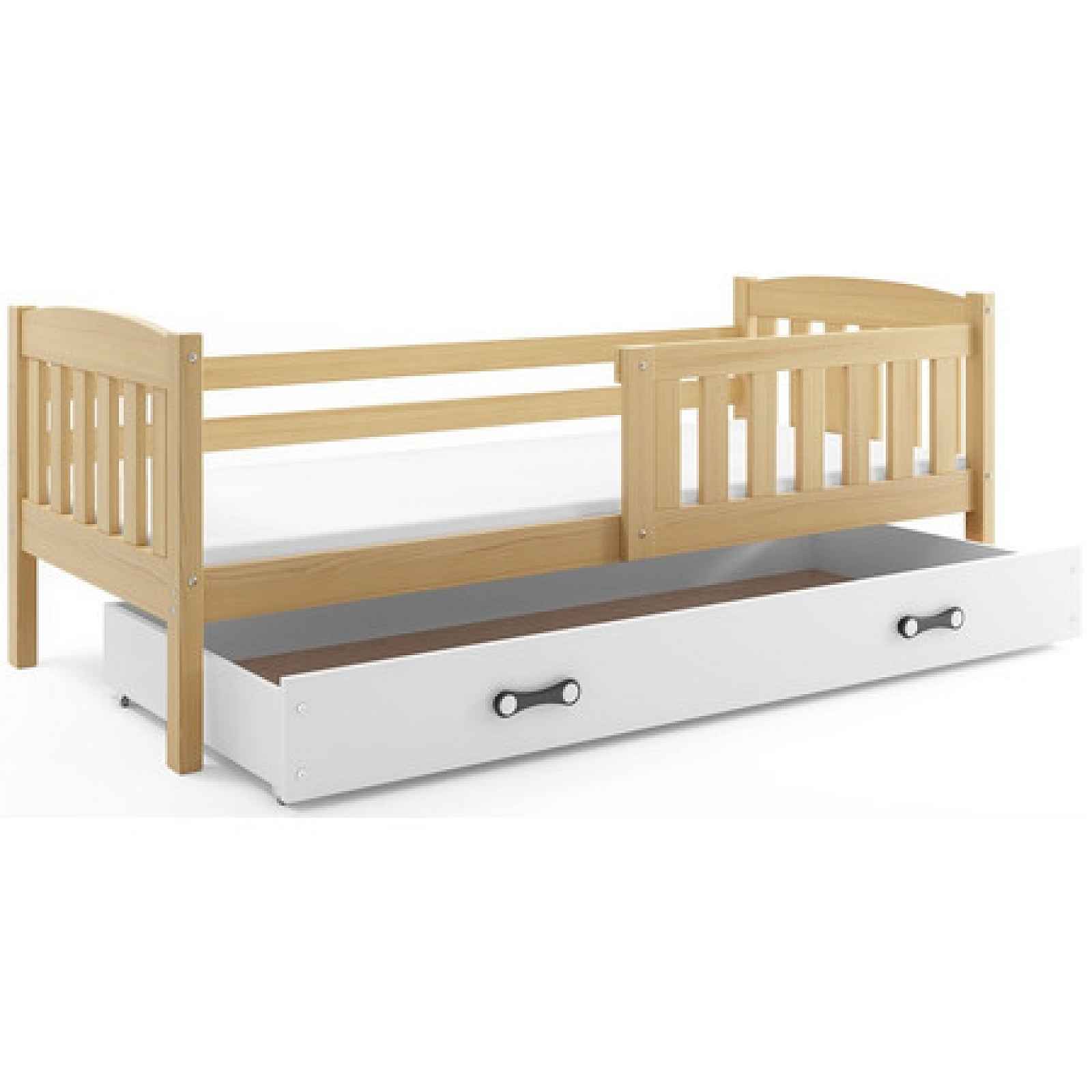 Dětská postel KUBUS s úložným prostorem 80x160 cm - borovice Bílá