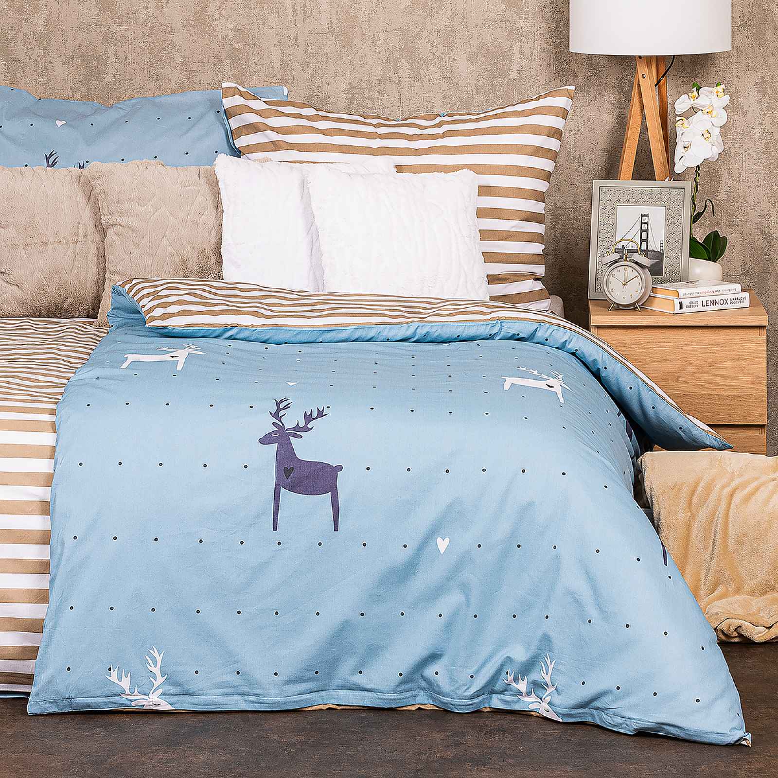 4Home Bavlněné povlečení Deer love , 220 x 200 cm, 2 ks 70 x 90 cm