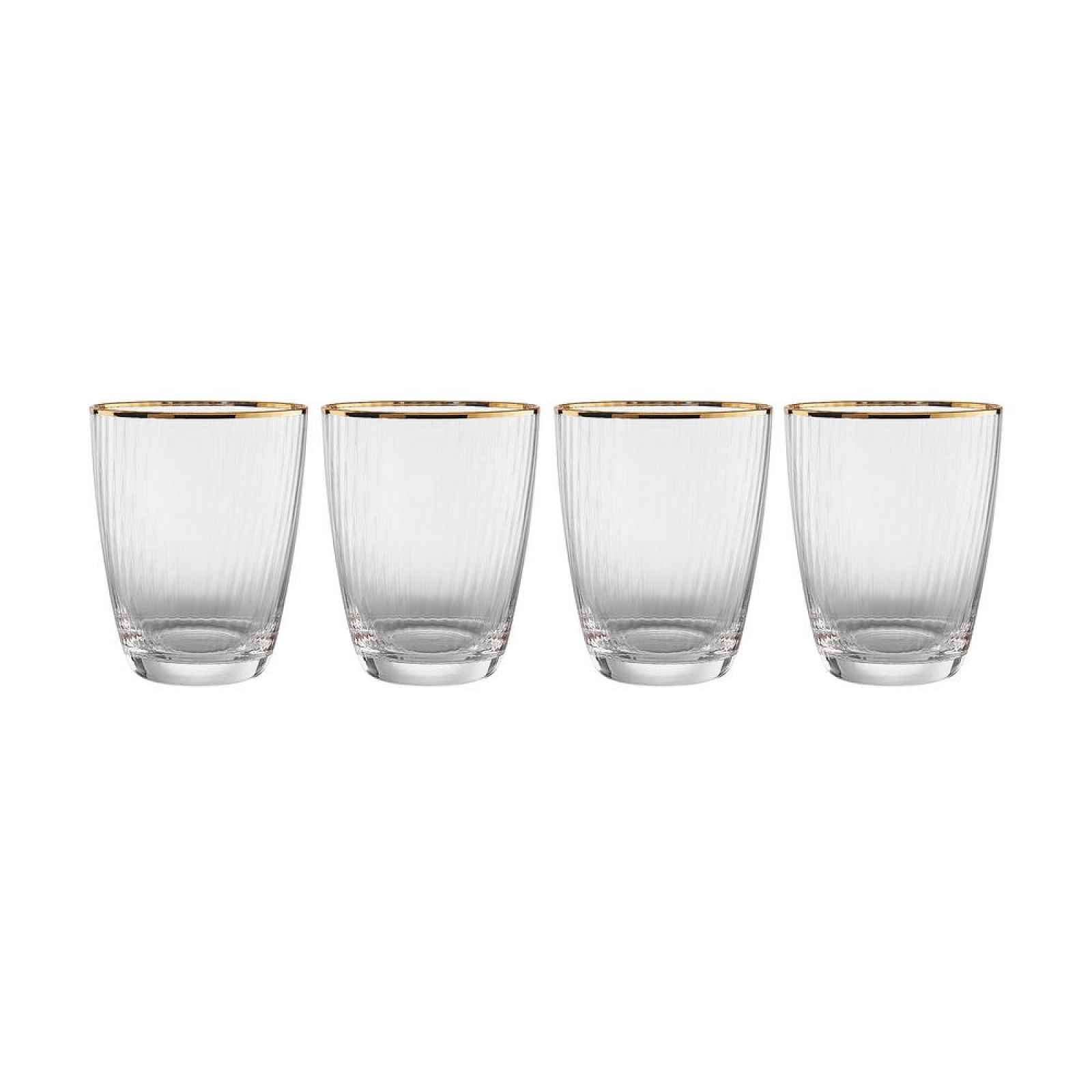 Butlers GOLDEN TWENTIES Sada sklenic na vodu se zlatým okrajem 300 ml 4 ks