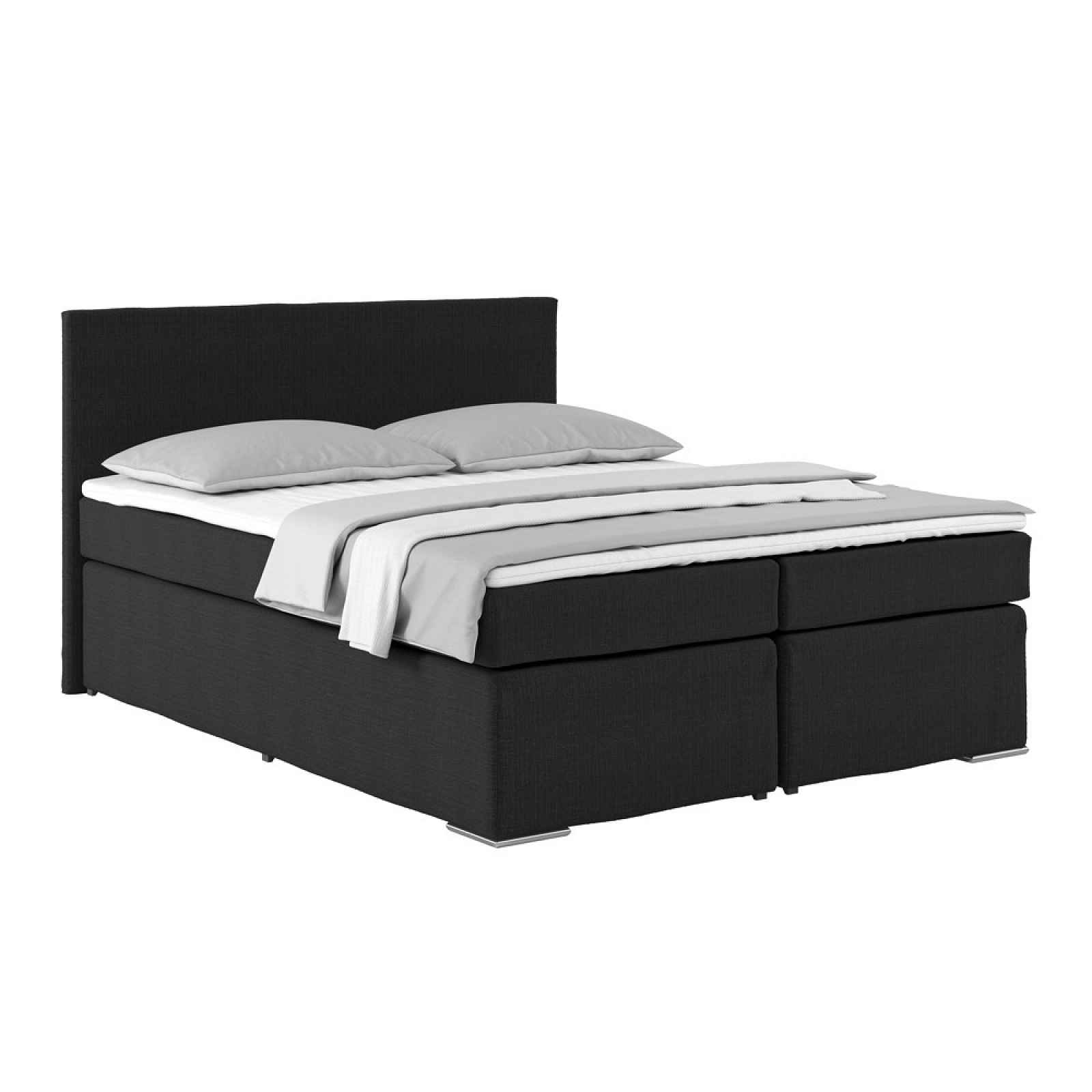 Postel Boxspring Nero, Černá, 160/200cm