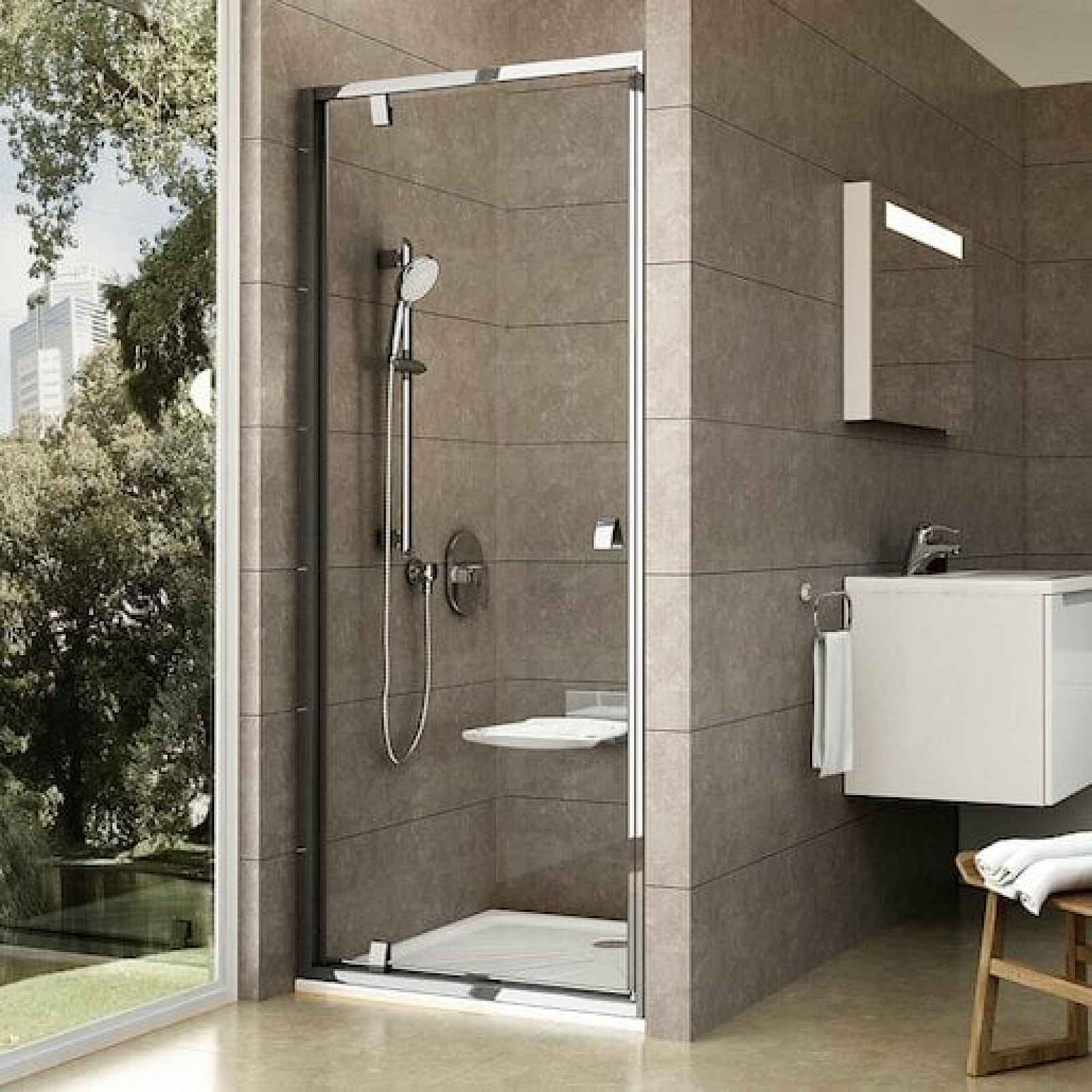 Sprchové dveře 80x190 cm Ravak Pivot chrom lesklý 03G40C00Z1