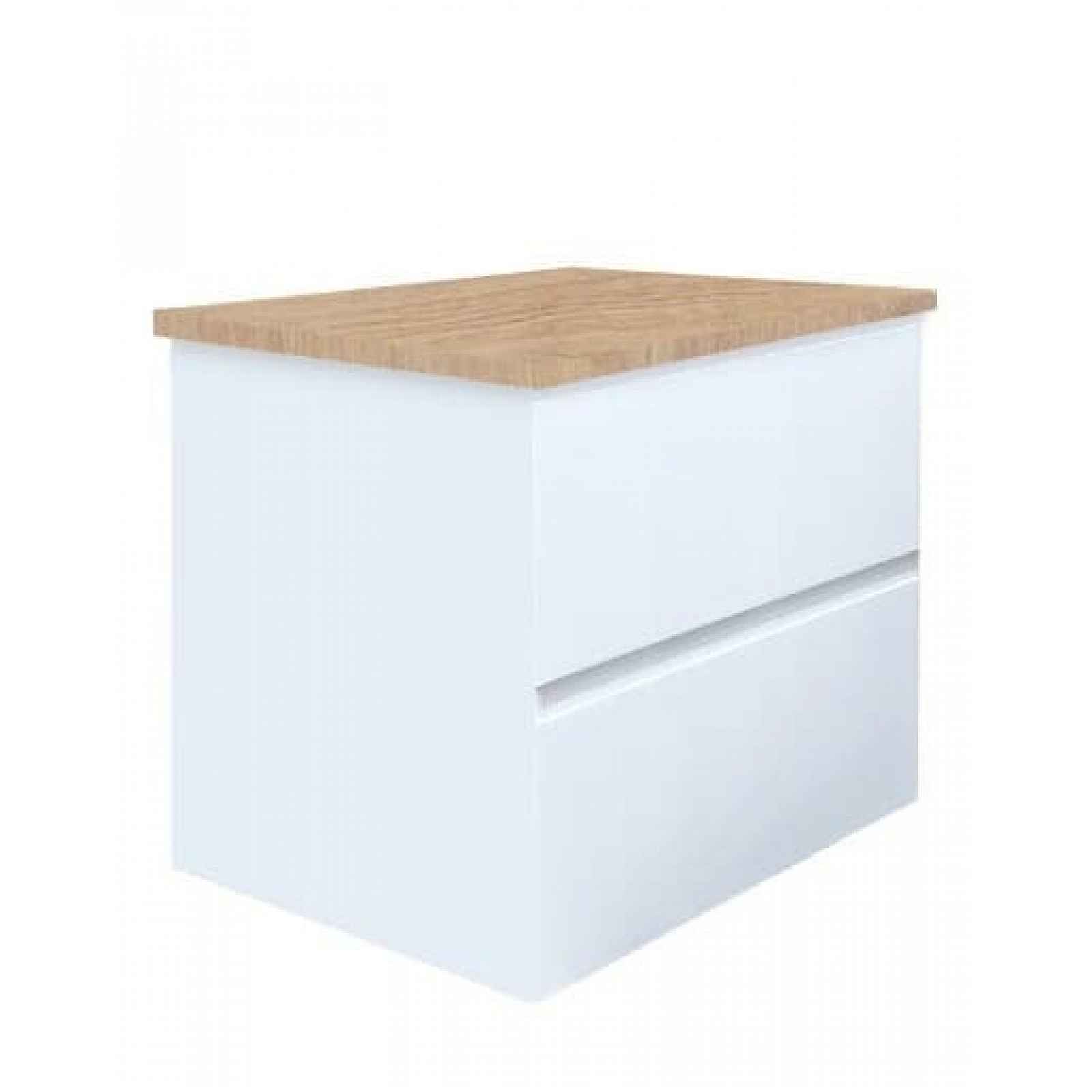 Koupelnová skříňka s krycí deskou SAT B-Way 59x50x45 cm bílá lesk BWAY260WDOAK