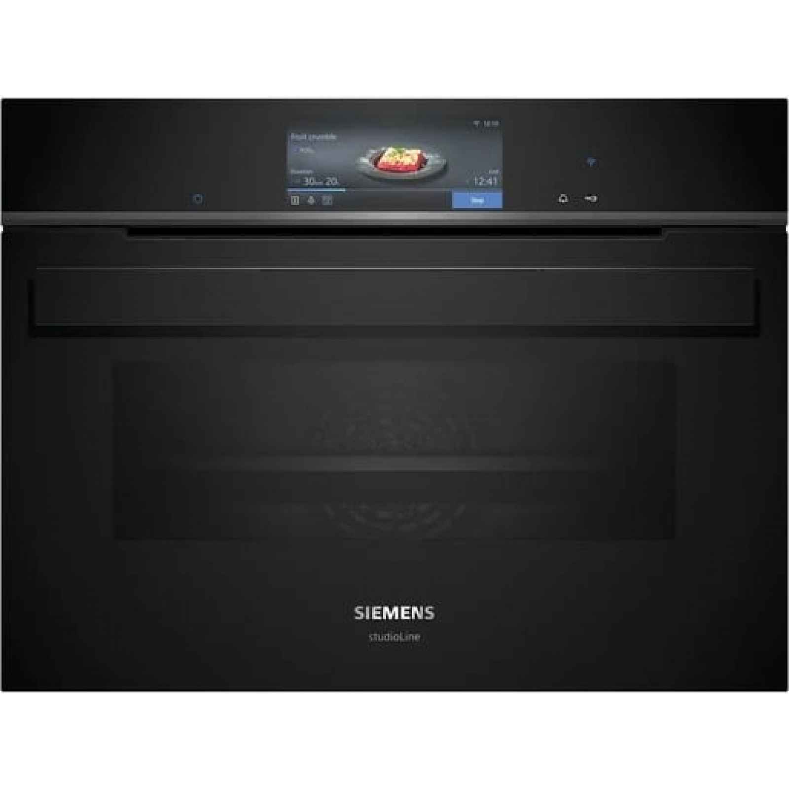Siemens iQ700 Vestavná kompaktní kombinovaná parní trouba 60 x 45 cm černá CS958GDD1