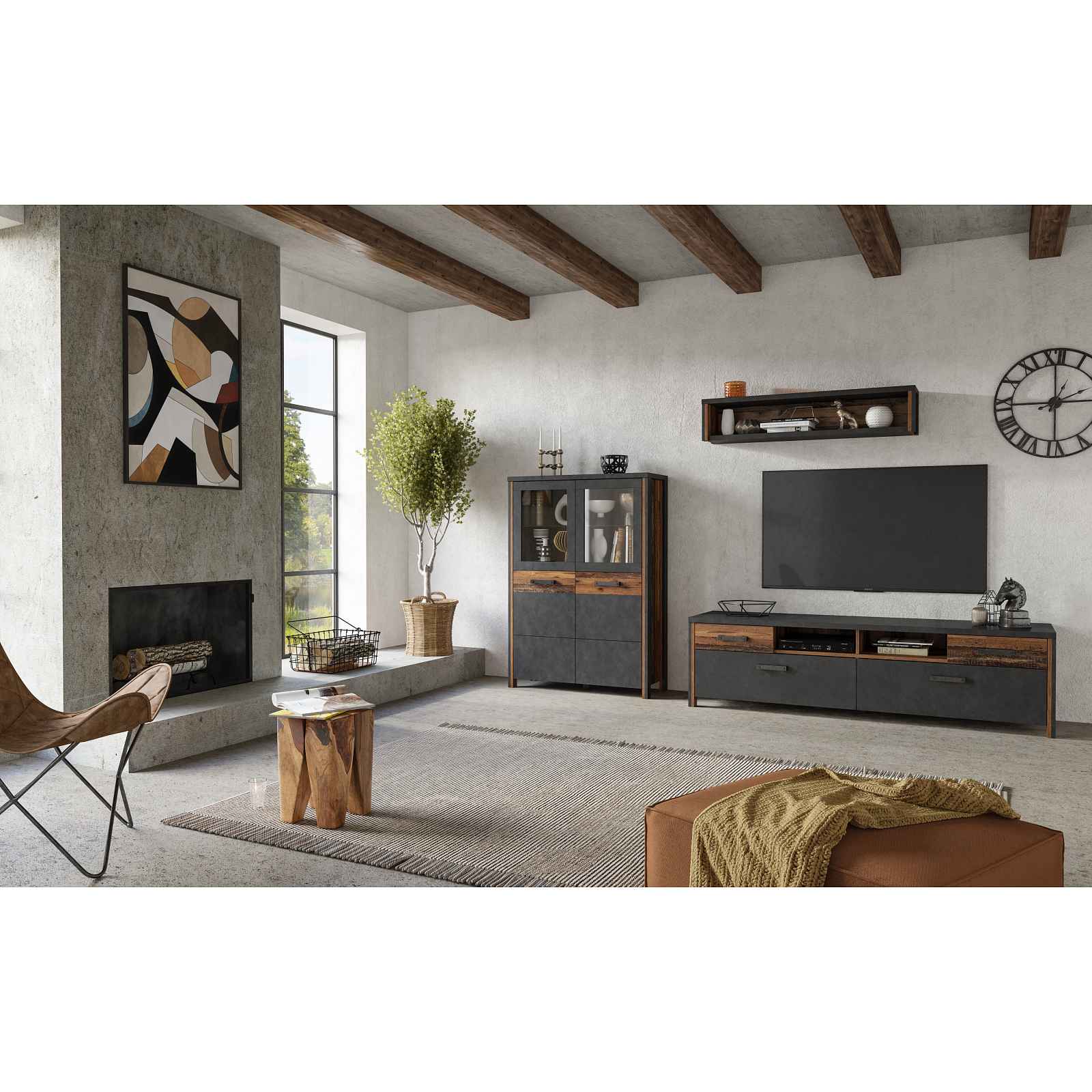 Moderní bytový nábytek Breda C, old style / matera HELCEL