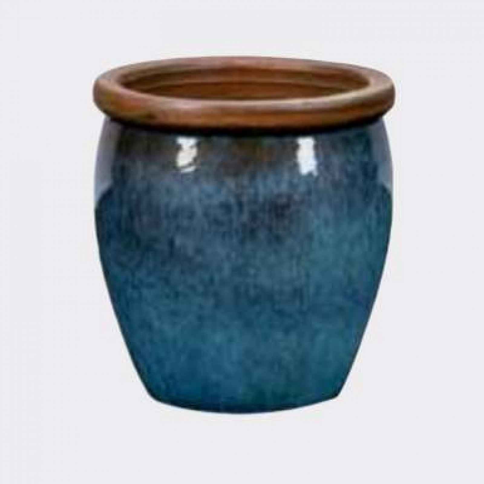 Květináč BONN hnědý lem keramika modrozelená 38cm