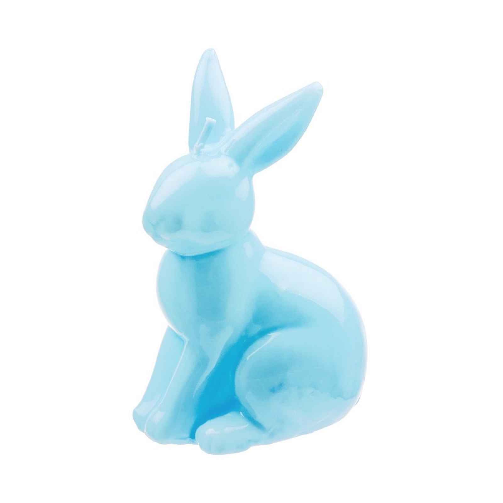 Butlers EASTER Svíčka lesklá zajíček 14 cm - modrá