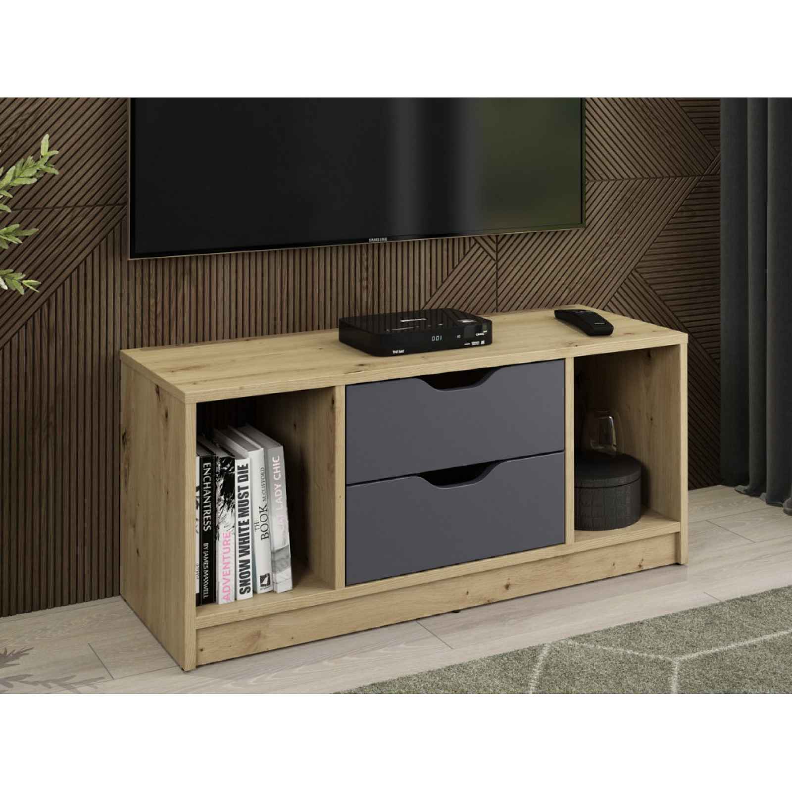 TV stolek Sten 100 cm, dub artisan/grafit