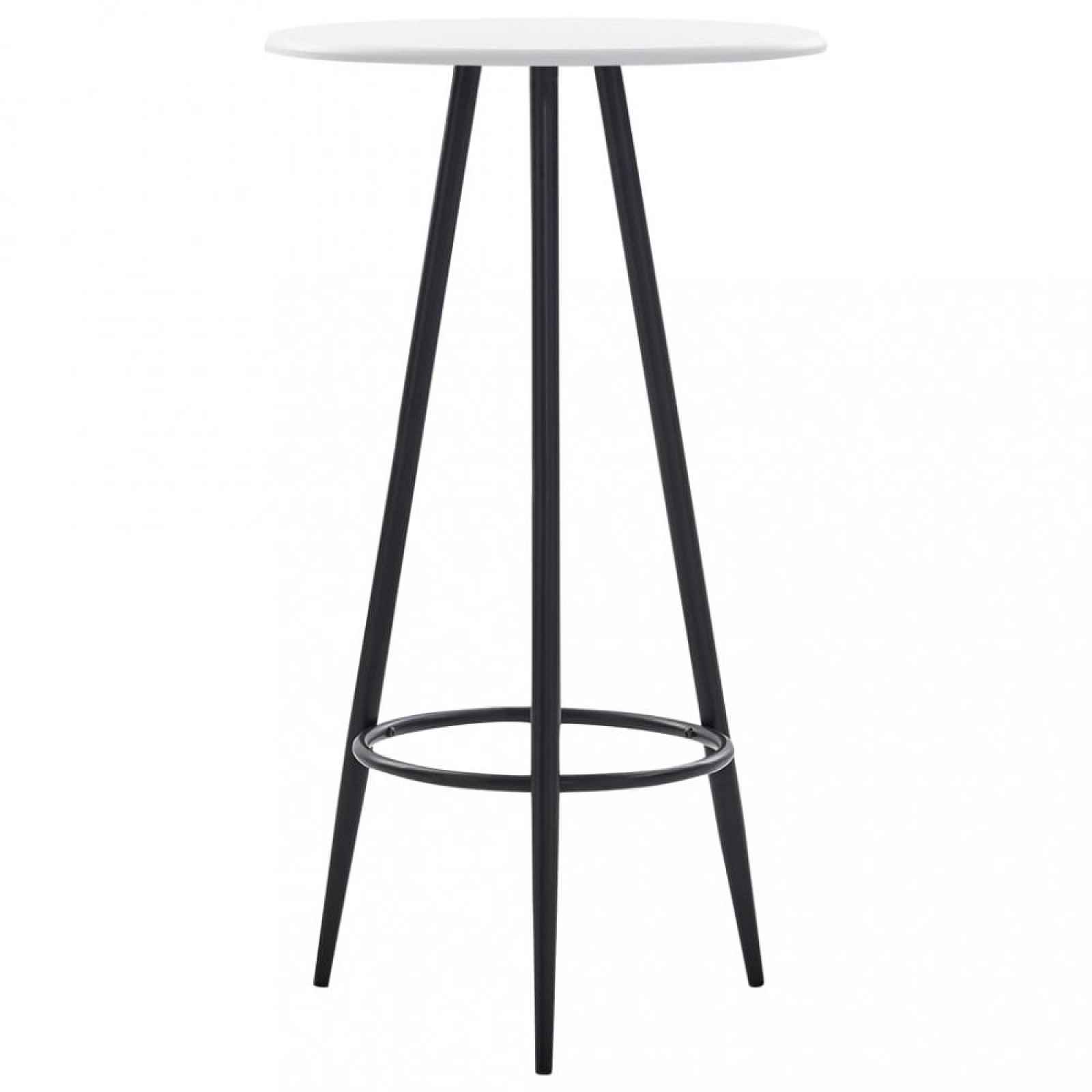 Barový stůl Ø 60cm Bílá-černá