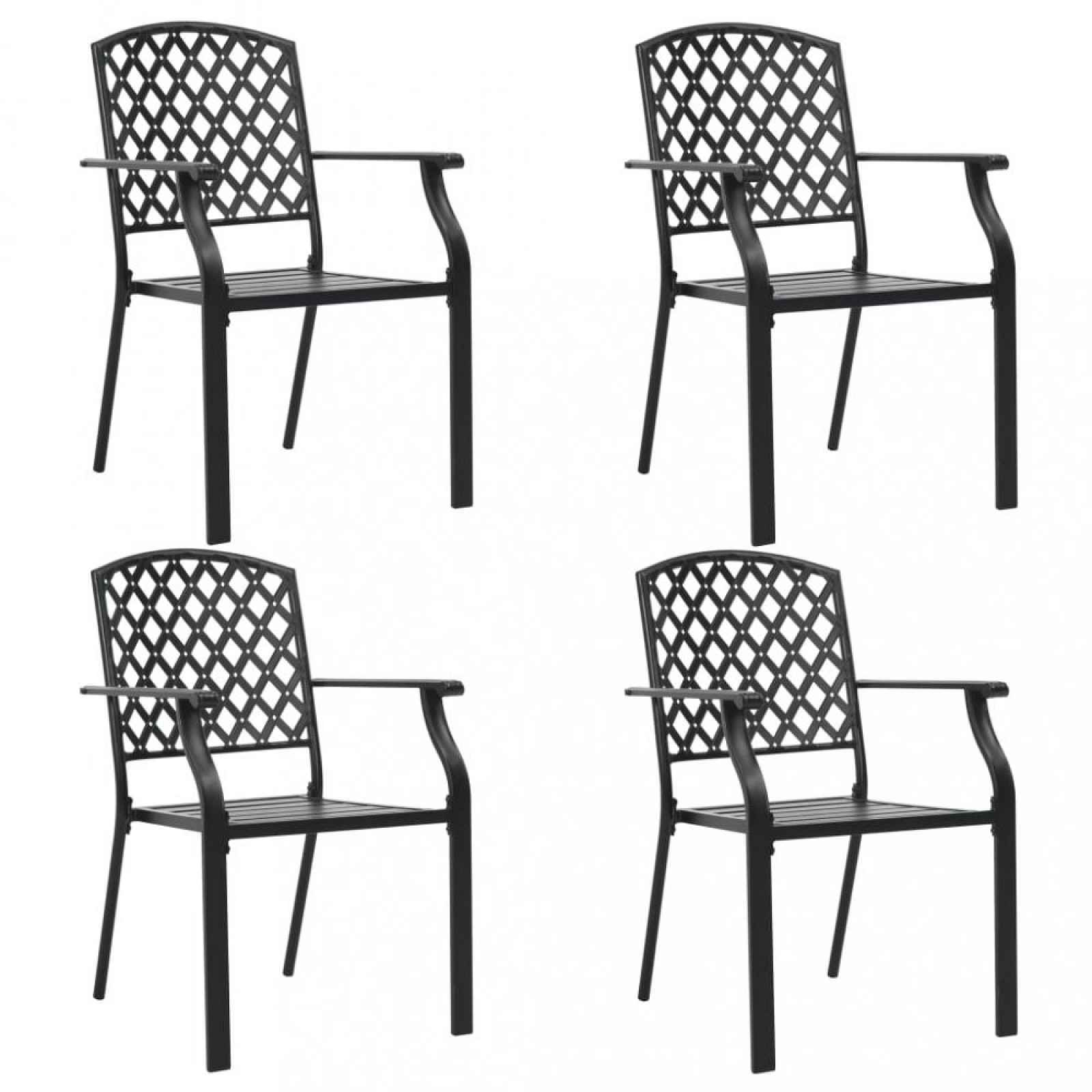 Stohovatelné zahradní židle 4 ks černá