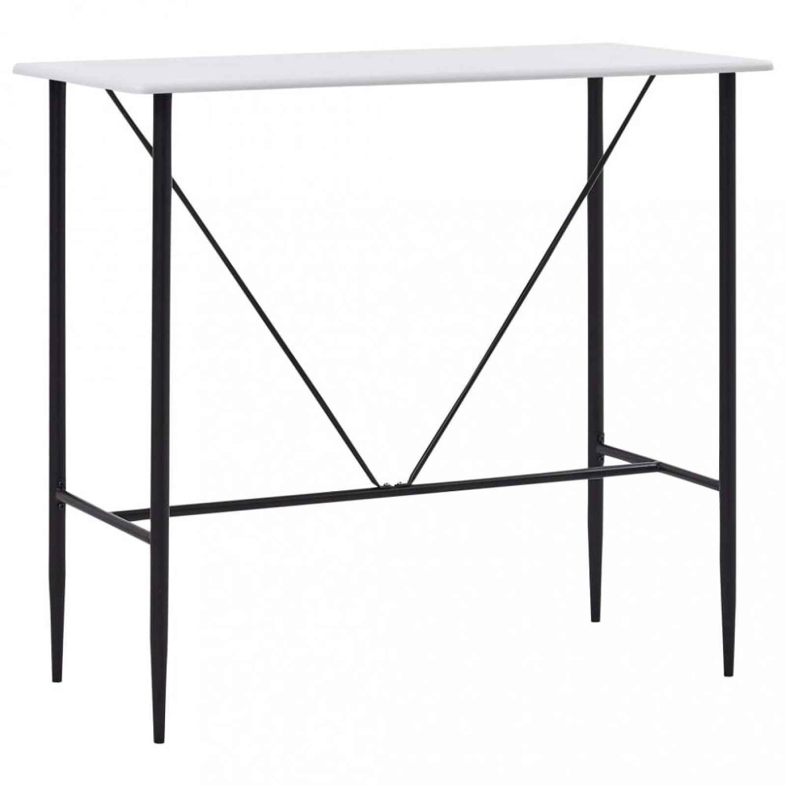 Barový stůl 120x60 cm Bílá-černá