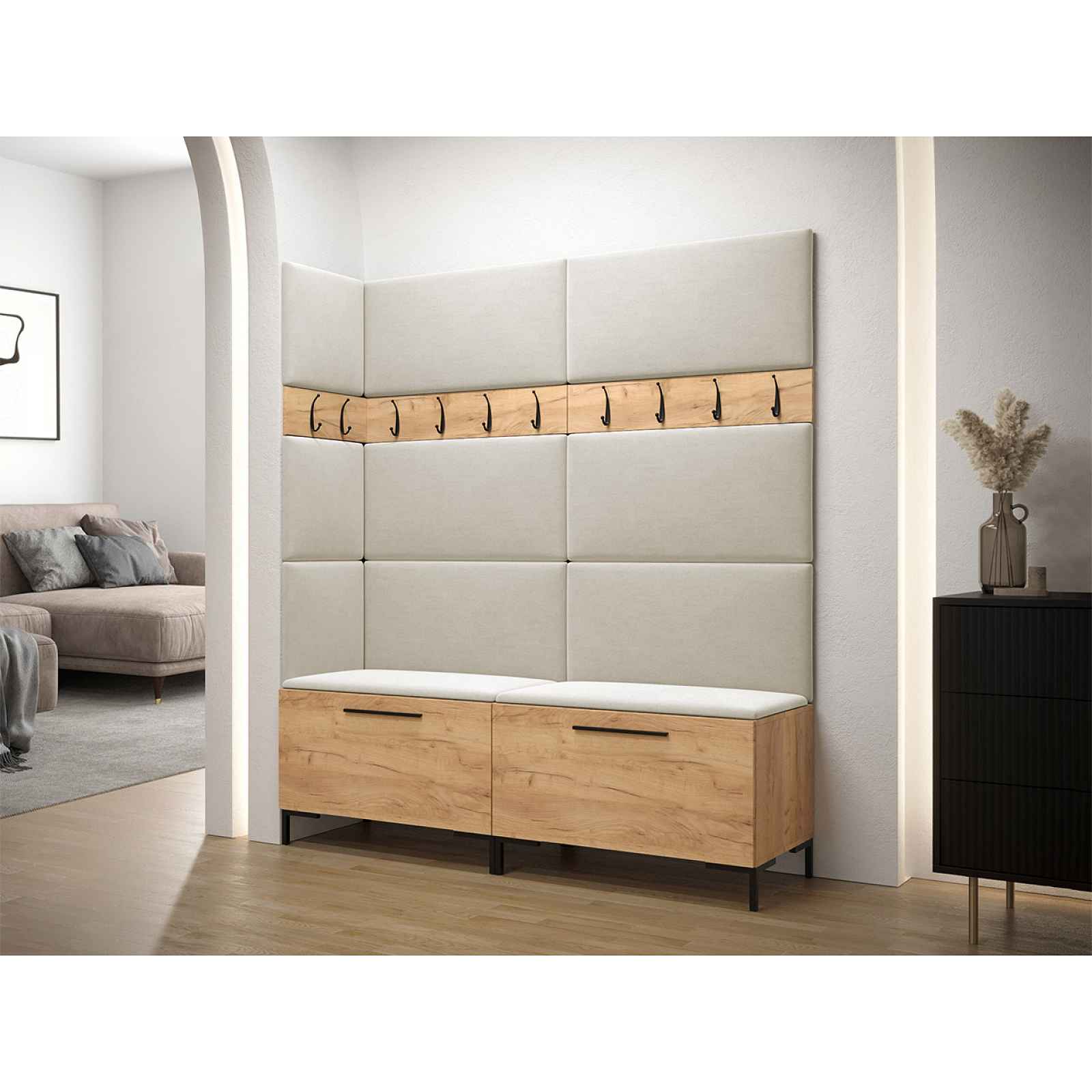 Předsíňová sestava Zilvar D, dub craft/béžová Manila 02 HELCEL