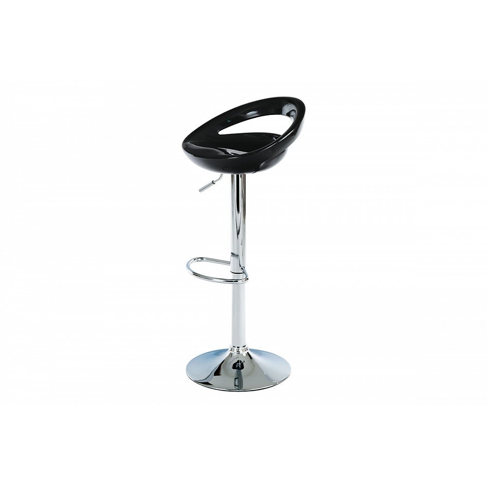 Barová židle černý plast / chrom AUB-404 BK